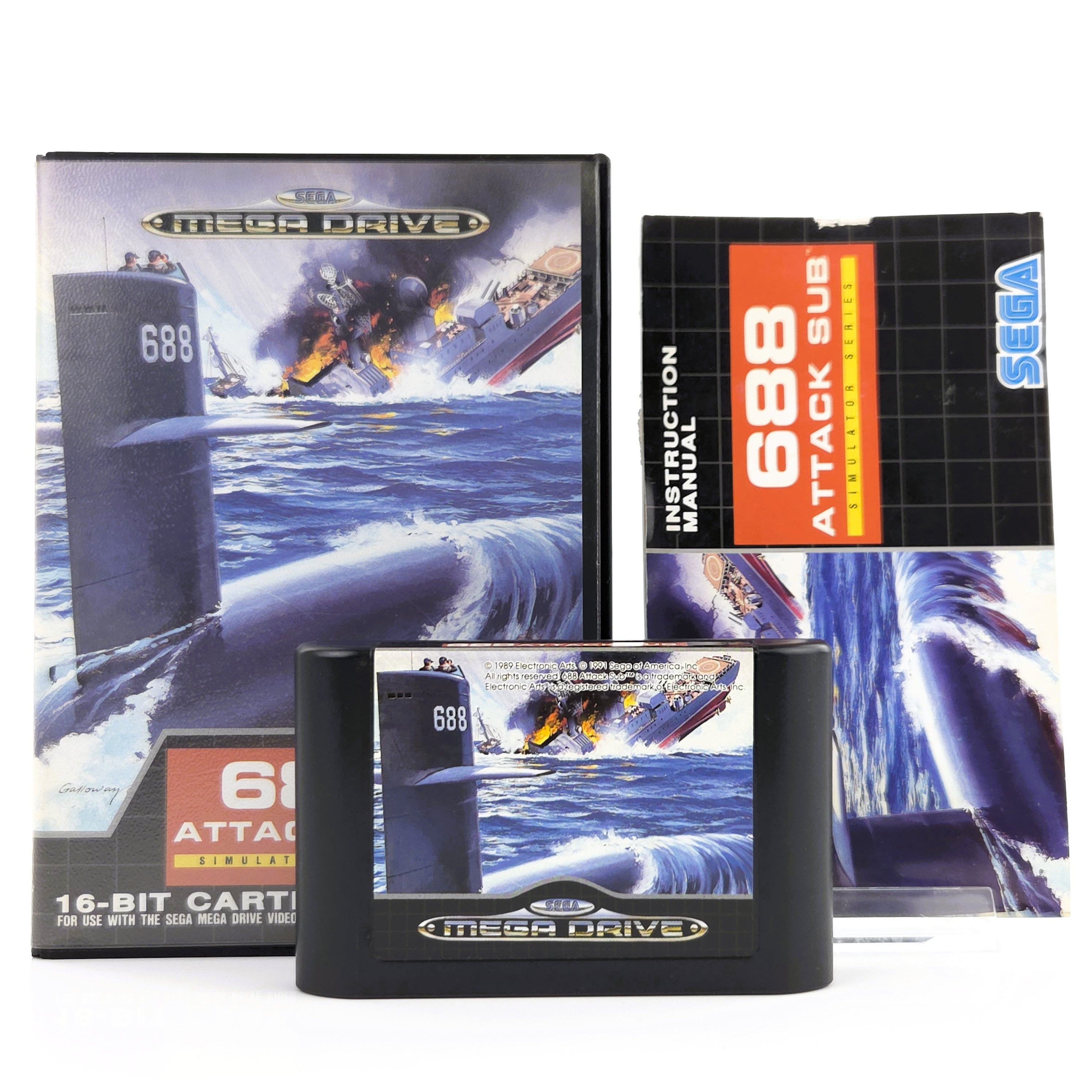 Mega Drive Spiel 688 Attack Sub Simulator MD OVP PAL