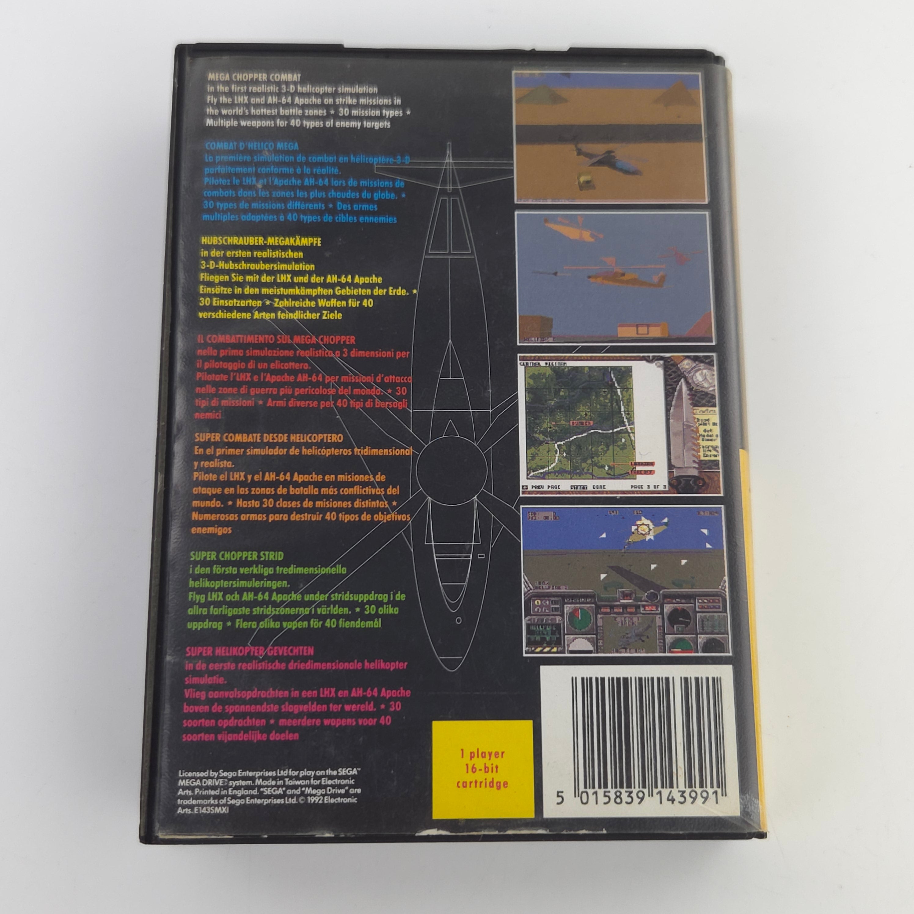 Sega Mega Drive: EA Air Force LHX Attack Chopper - Modul Anleitung OVP (PAL EUR)