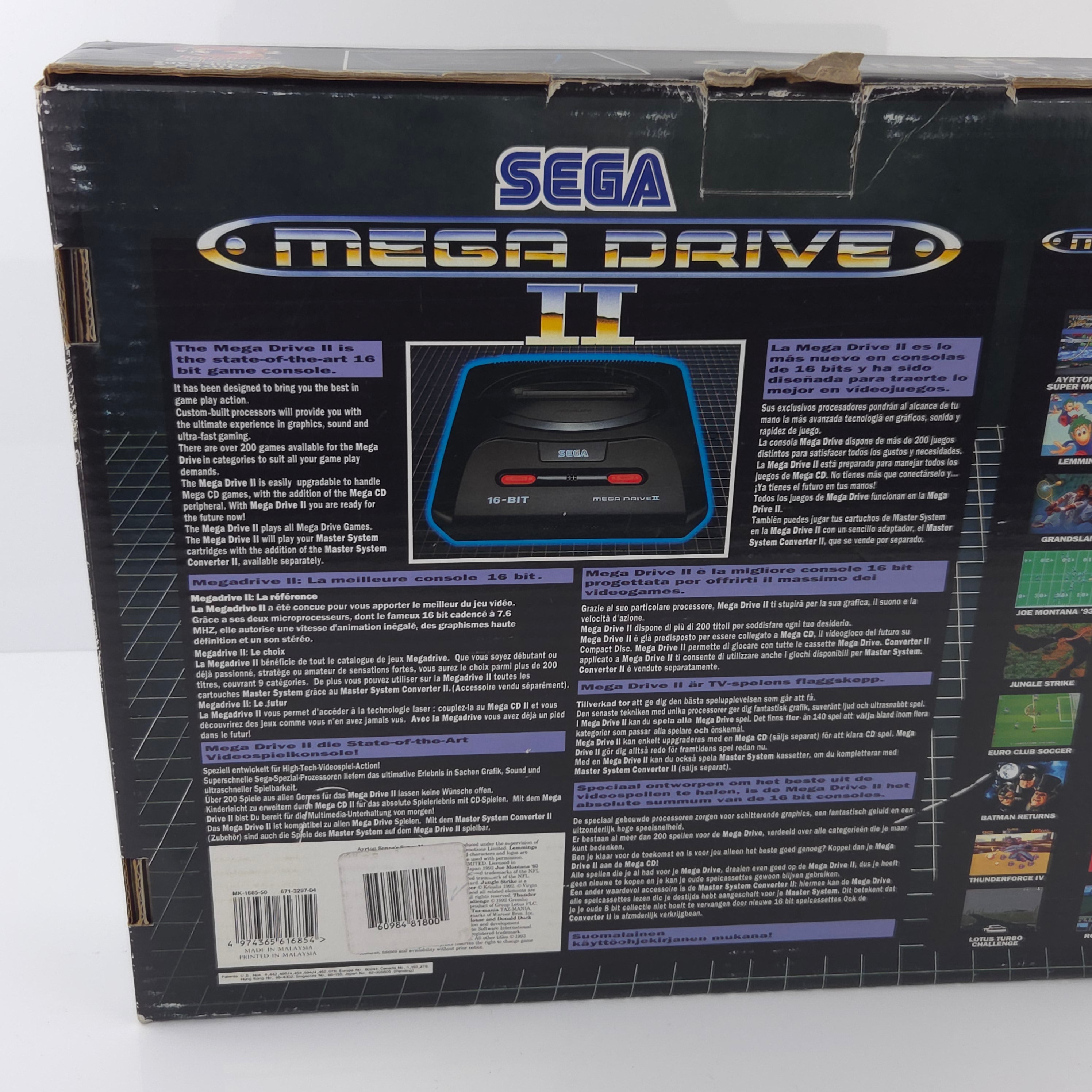 Sega Mega Drive Konsole mit Sonic The Hedgehog 2 OVP PAL
