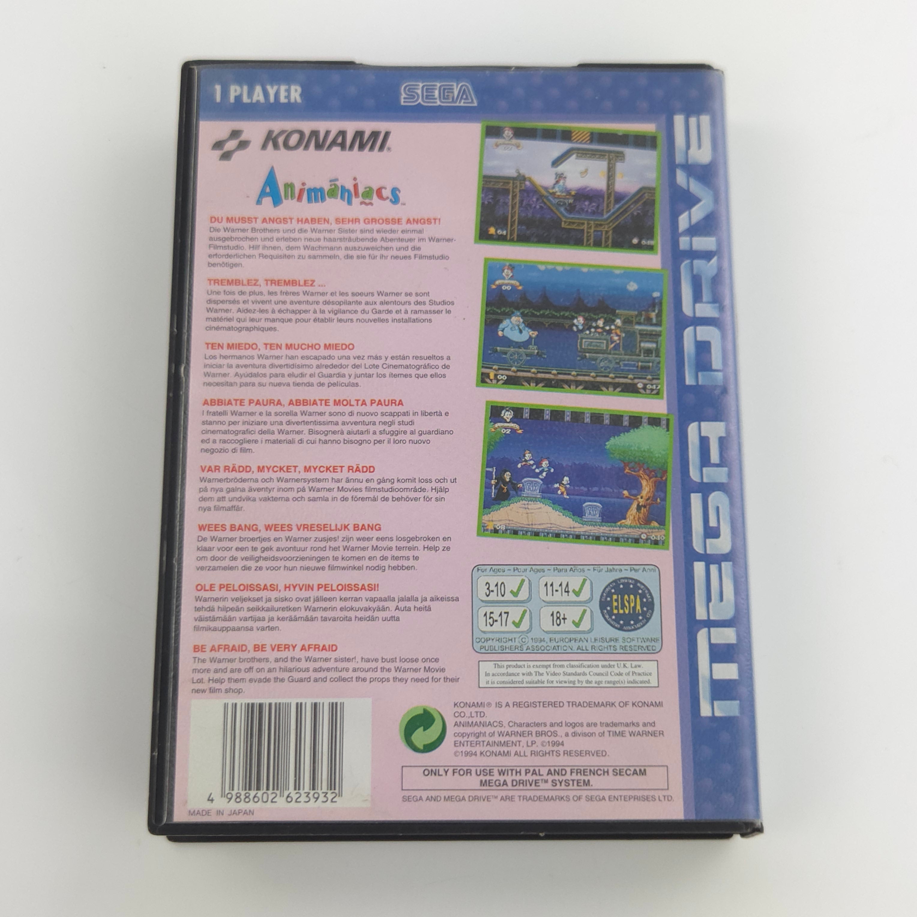 Sega Mega Drive Spiel – Animaniacs OVP PAL MD