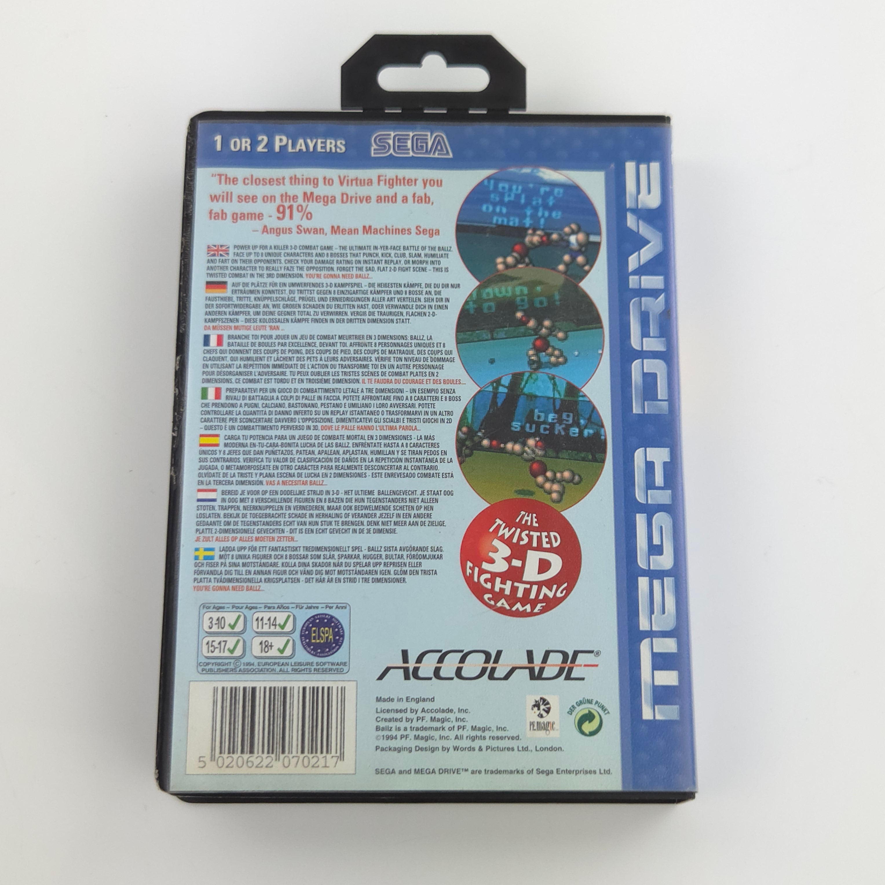 Sega Mega Drive Spiel – Ballz The Battle (OVP & Modul)