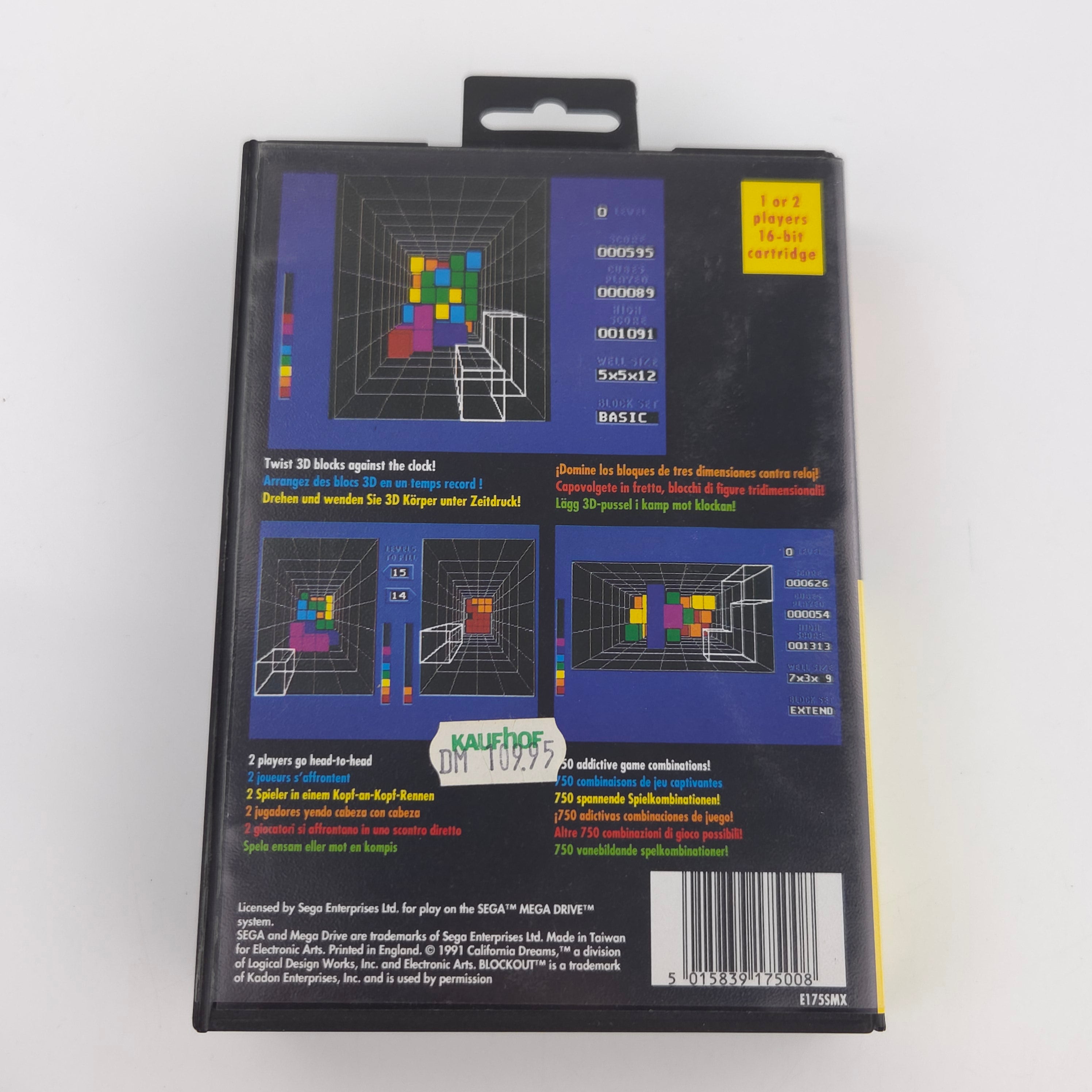 Sega Mega Drive Spiel Blockout MD 16-Bit OVP PAL EUR