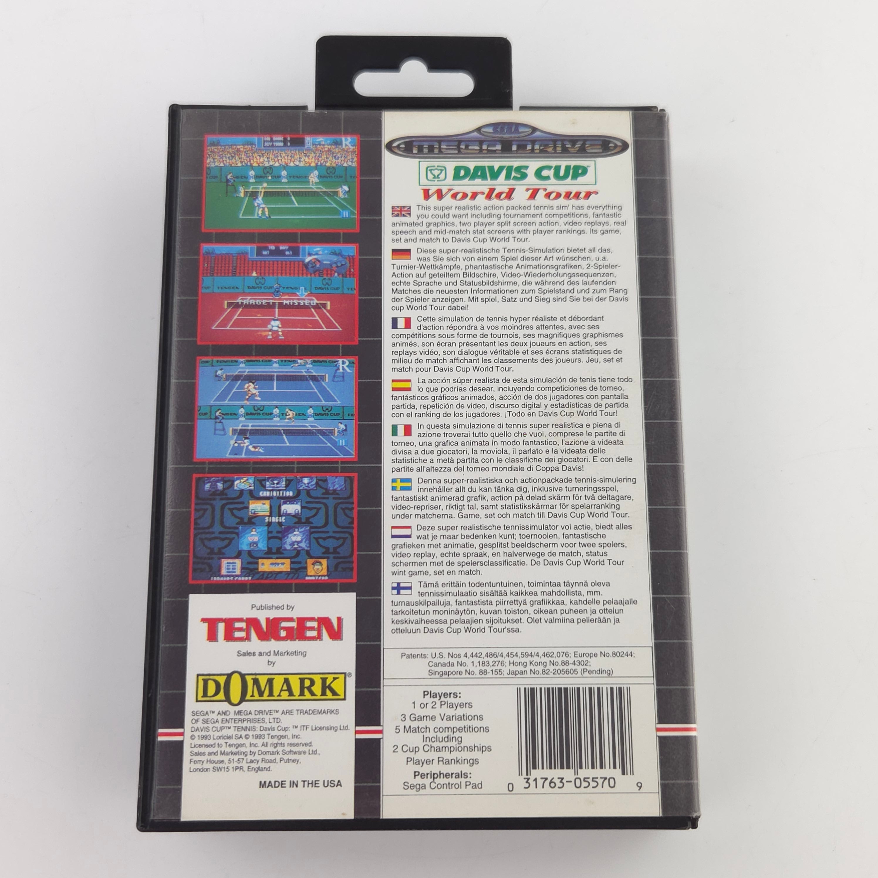Sega Mega Drive Spiel Davis Cup Tennis MD OVP CIB PAL