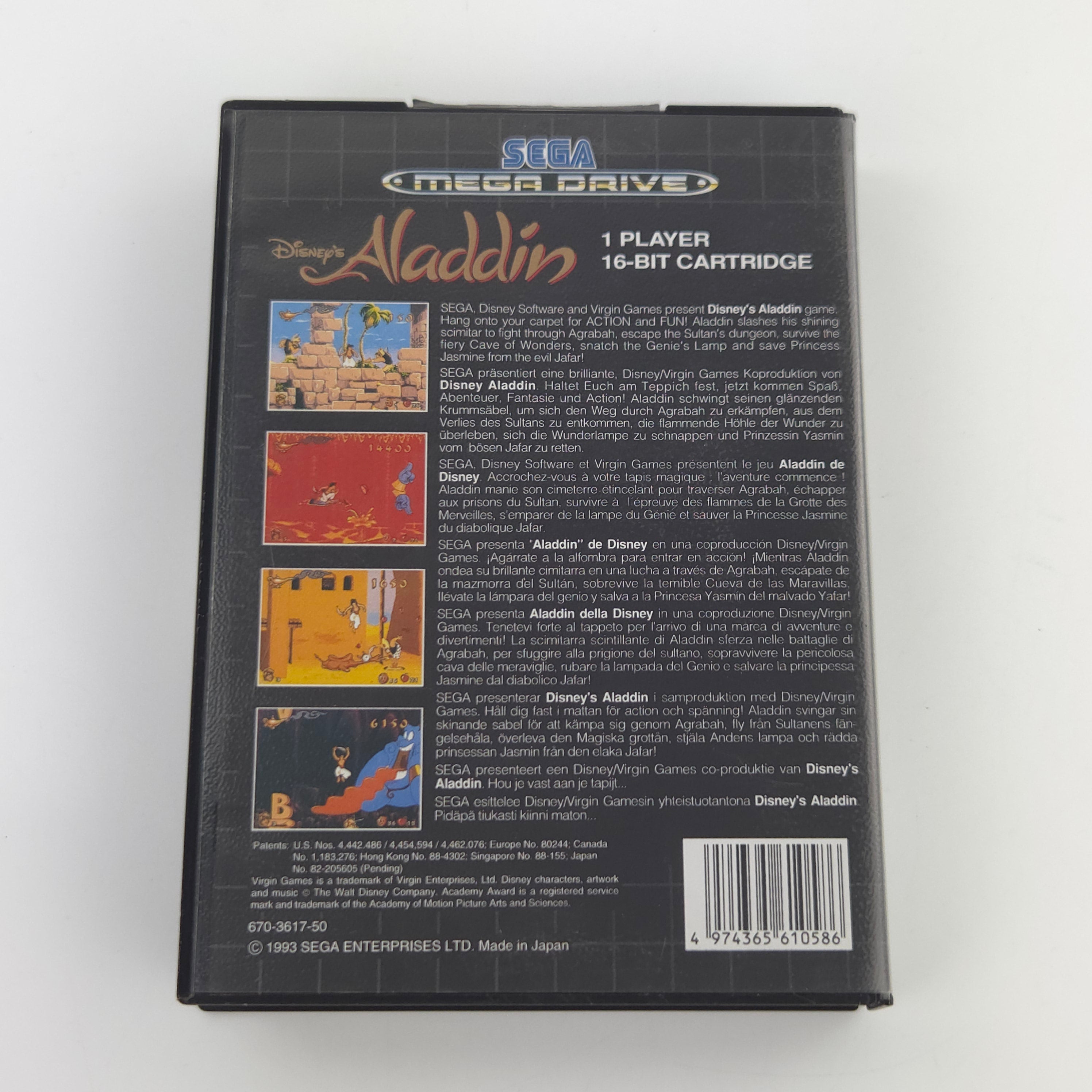 Sega Mega Drive Spiel Disney Aladdin MD OVP CIB PAL EUR