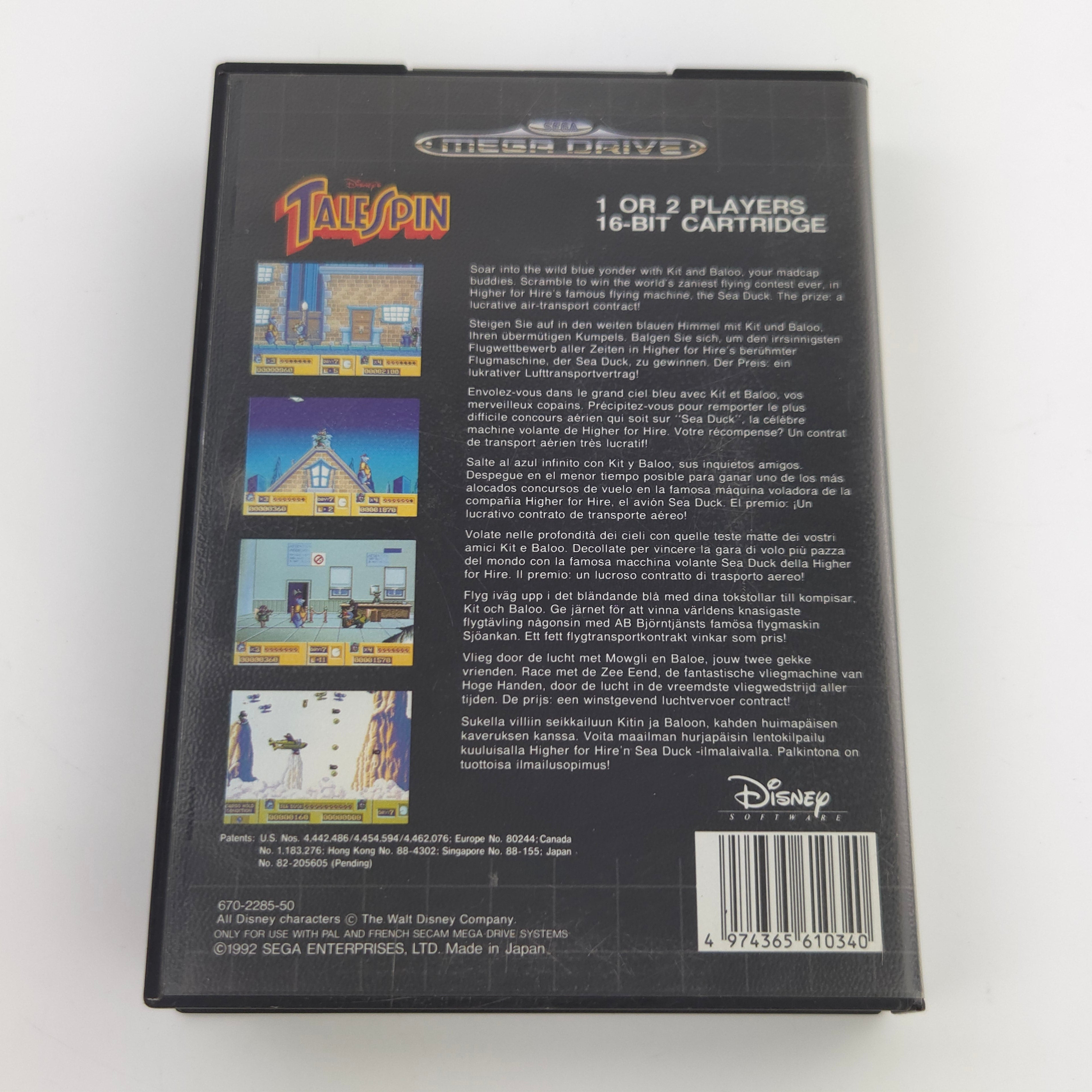 Sega Mega Drive Spiel – Disneys TaleSpin OVP PAL MD