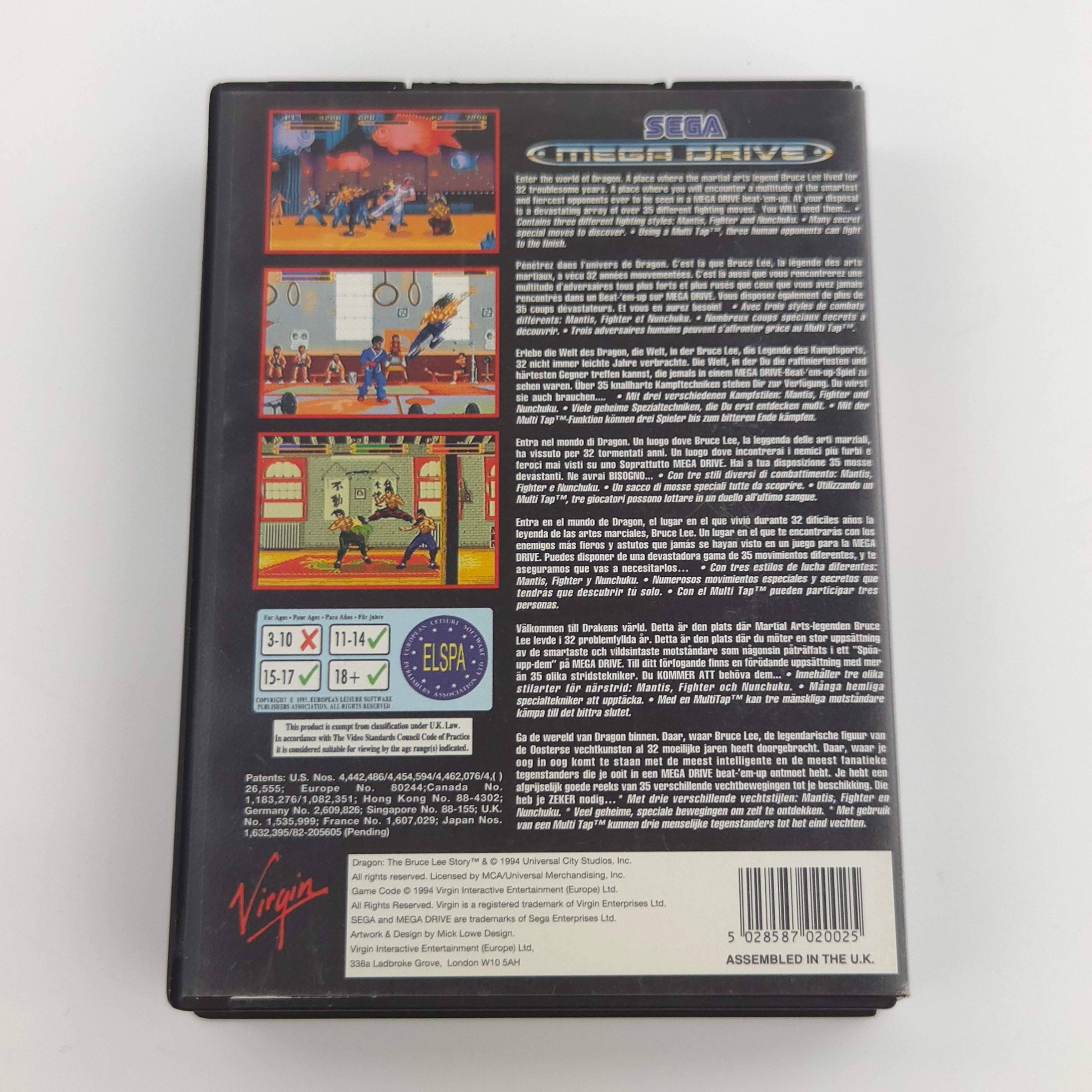 Sega Mega Drive Spiel – Dragon The Bruce Lee Story PAL OVP