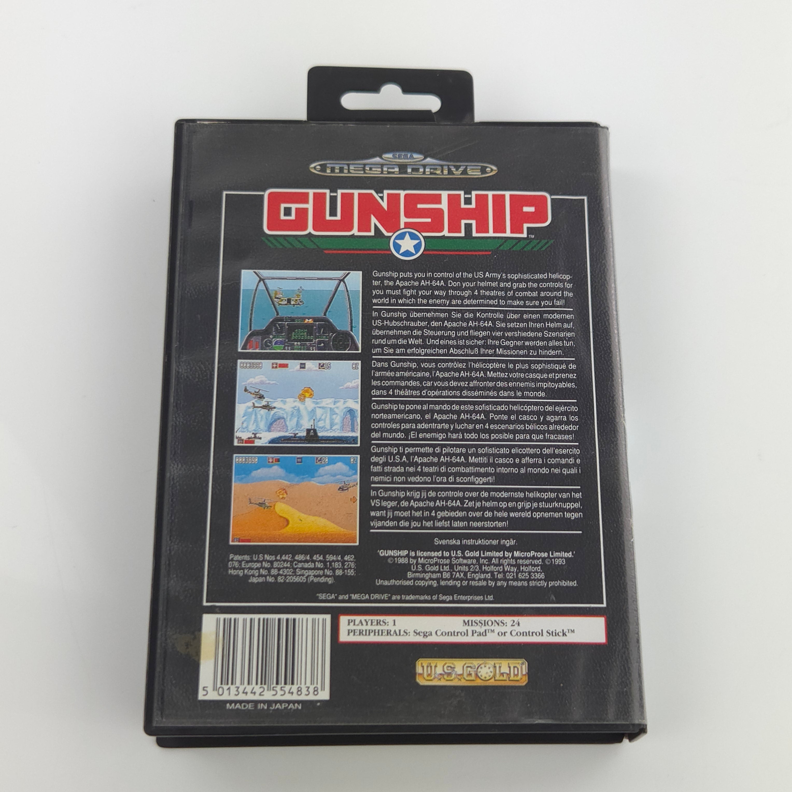 Sega Mega Drive Spiel – Gunship (Modul & OVP PAL)