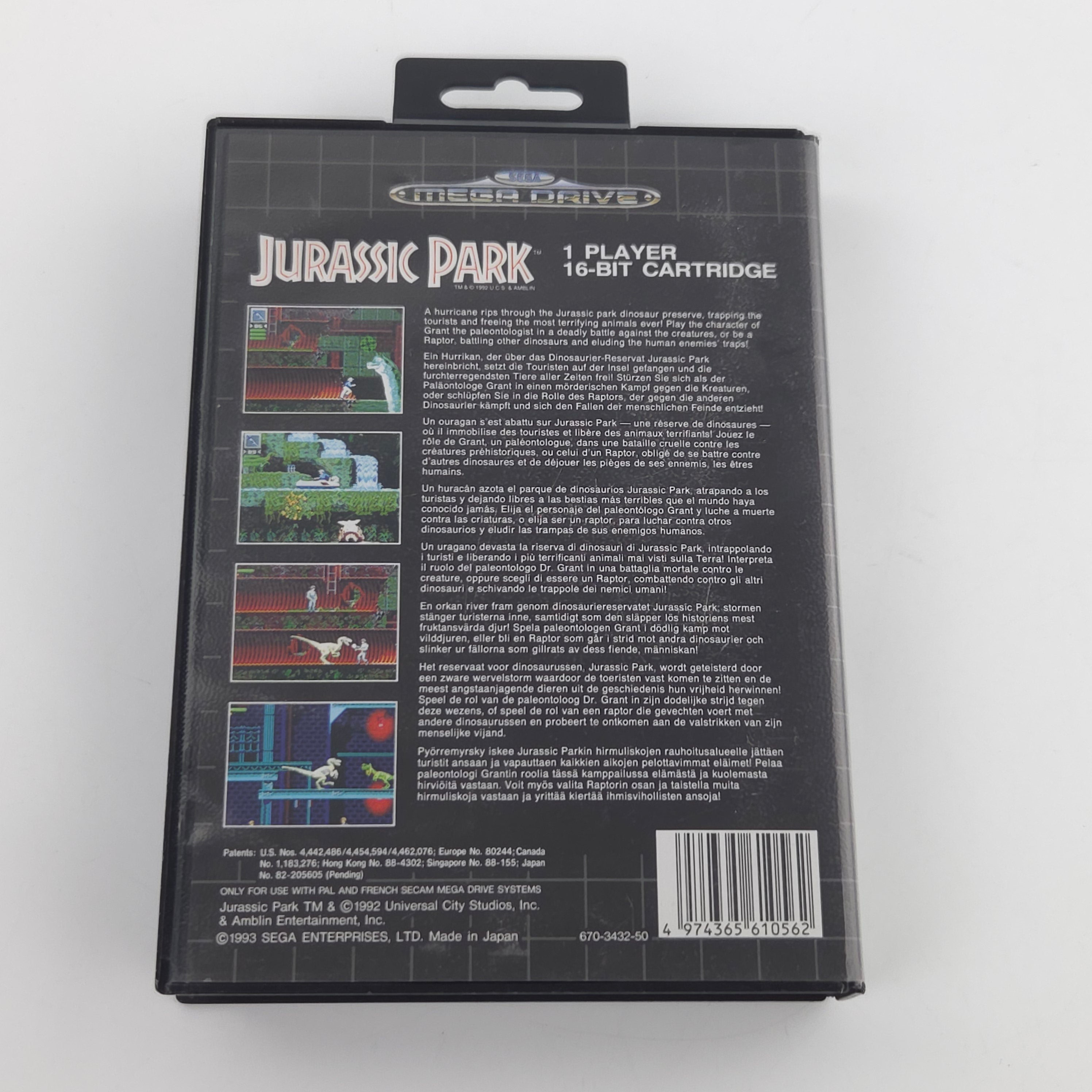 Sega Mega Drive Spiel Jurassic Park MD OVP CIB PAL EUR
