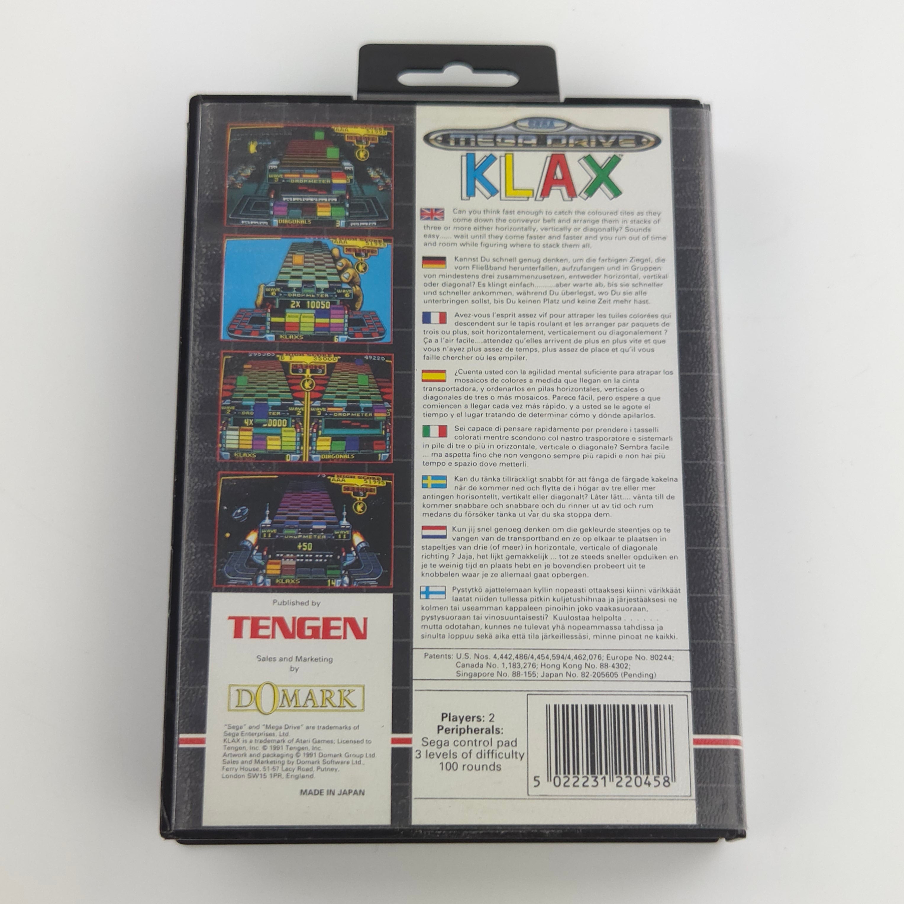 Sega Mega Drive Spiel – KLAX mit Anleitung OVP PAL