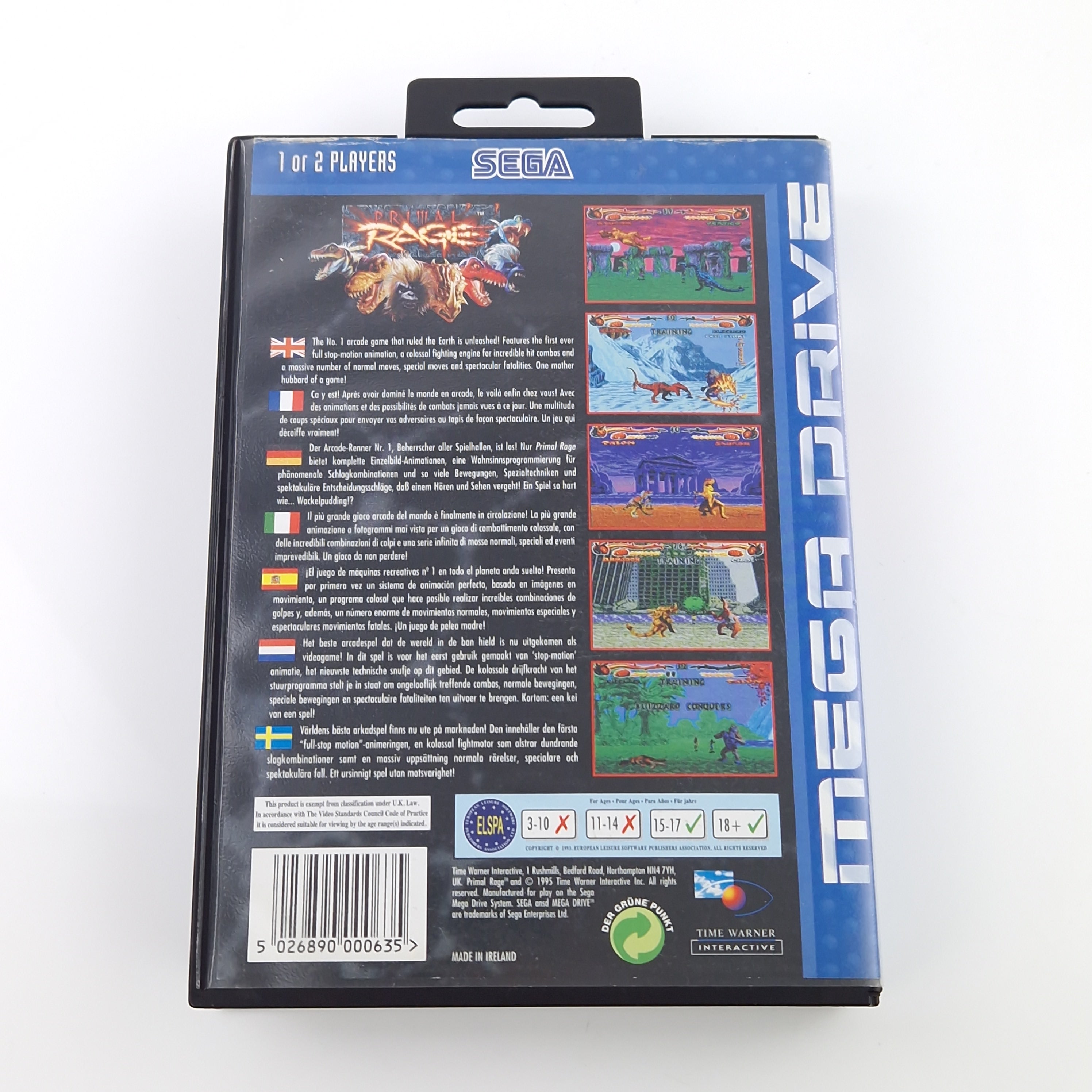 Sega Mega Drive Spiel – Primal Rage MD Cartridge OVP PAL