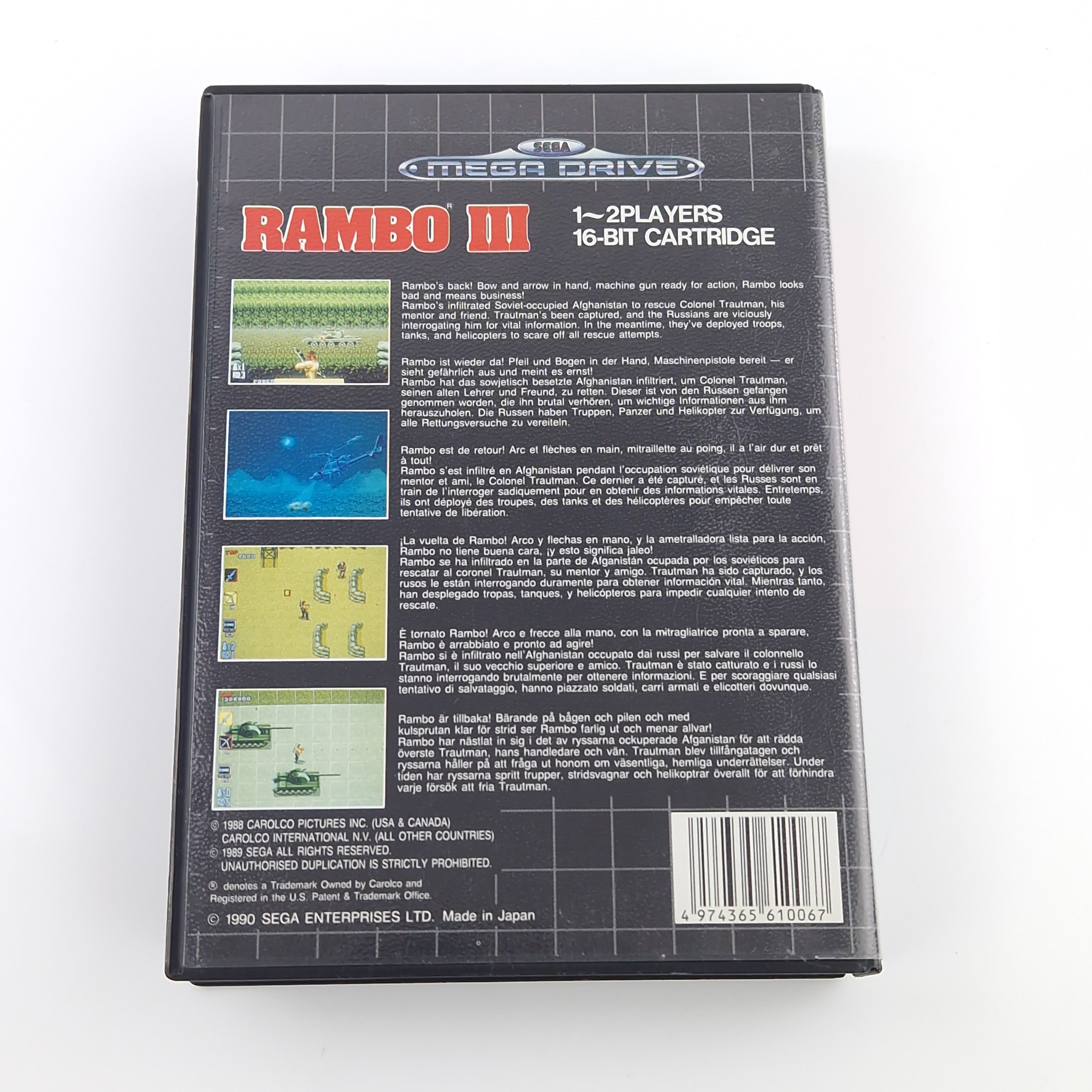 Sega Mega Drive Spiel – Rambo III MD Modul Anleitung OVP PAL