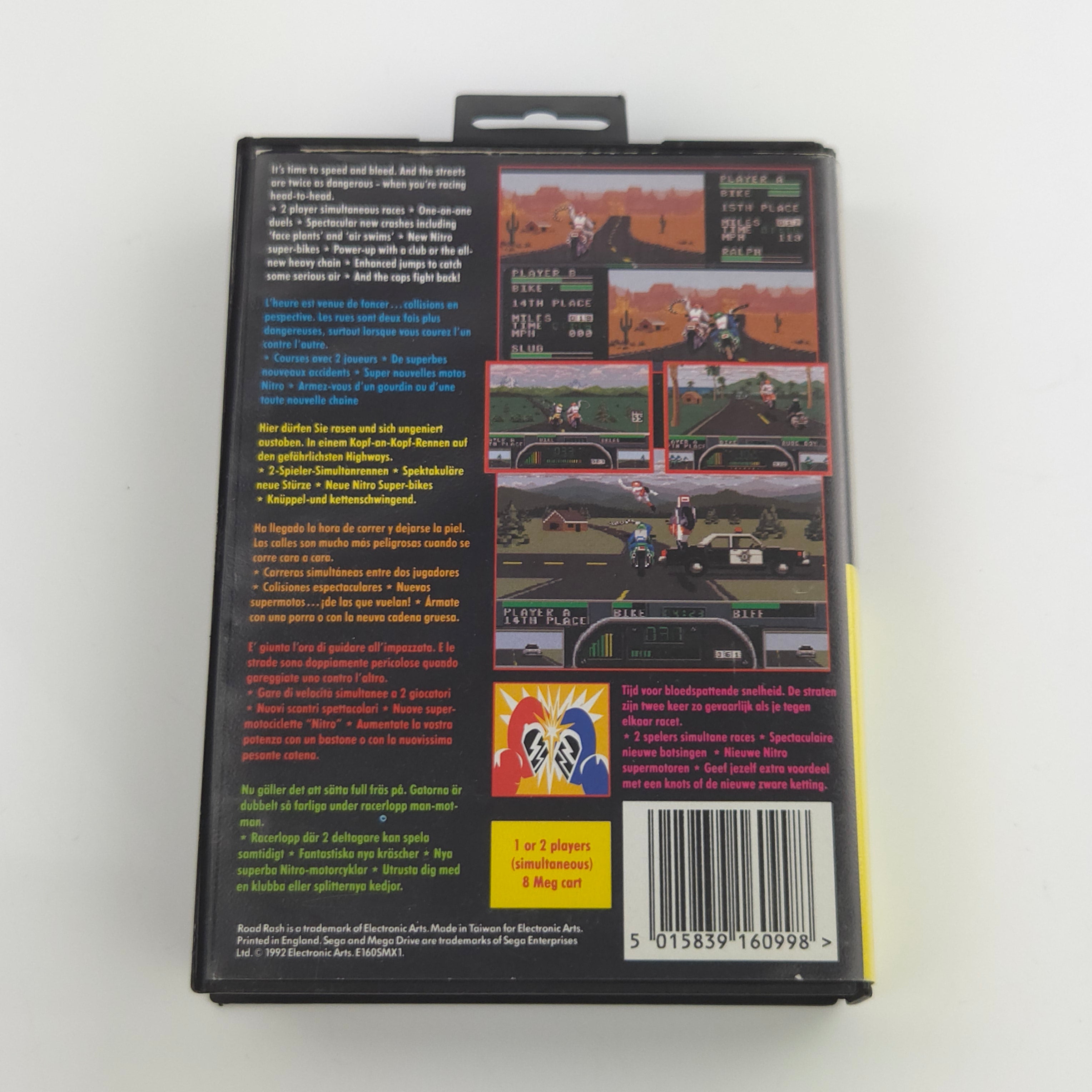 Sega Mega Drive Spiel – Road Rash II Modul Anleitung OVP PAL