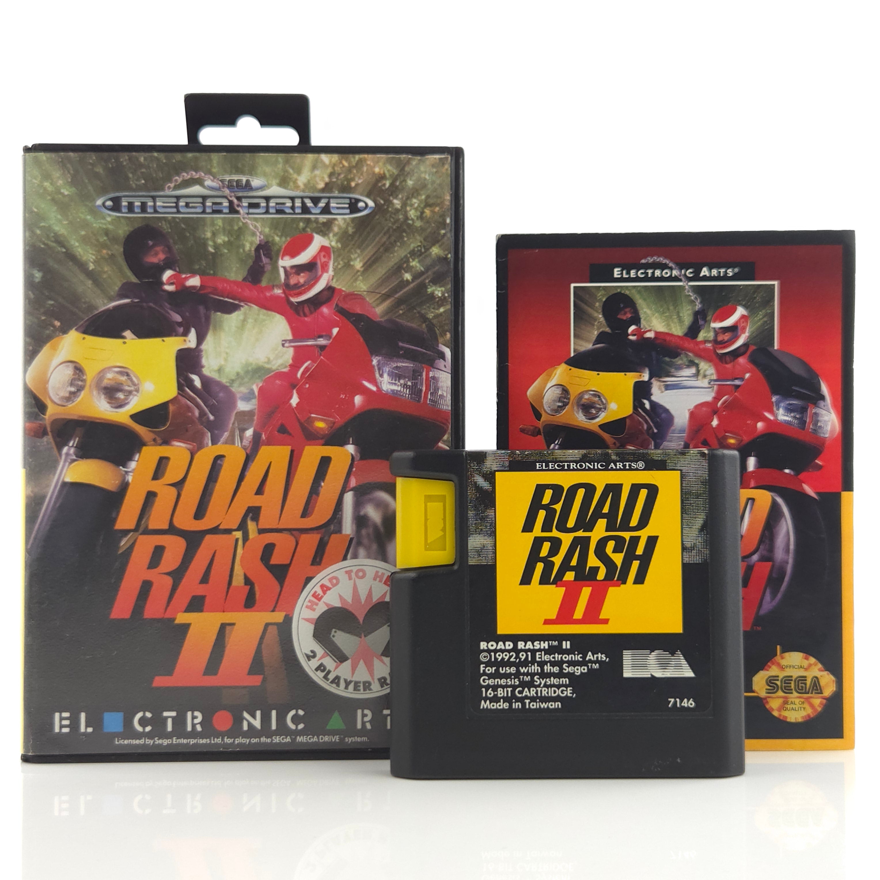 Sega Mega Drive Spiel – Road Rash II Modul Anleitung OVP PAL