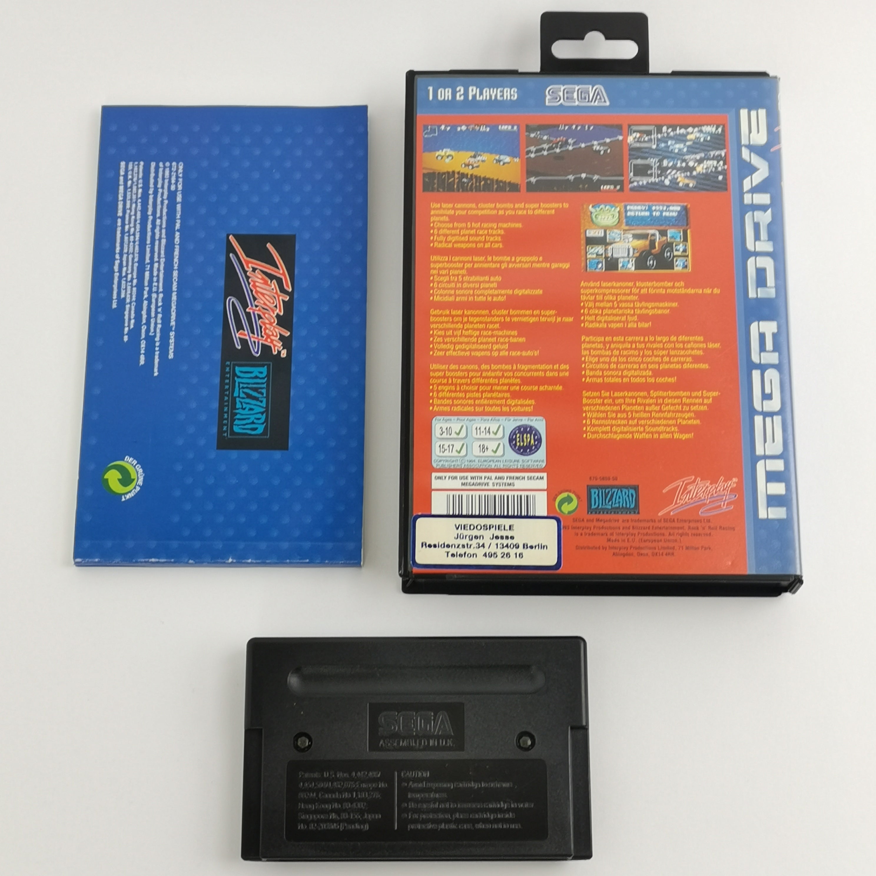 Sega Mega Drive Spiel – Rock N Roll Racing OVP PAL