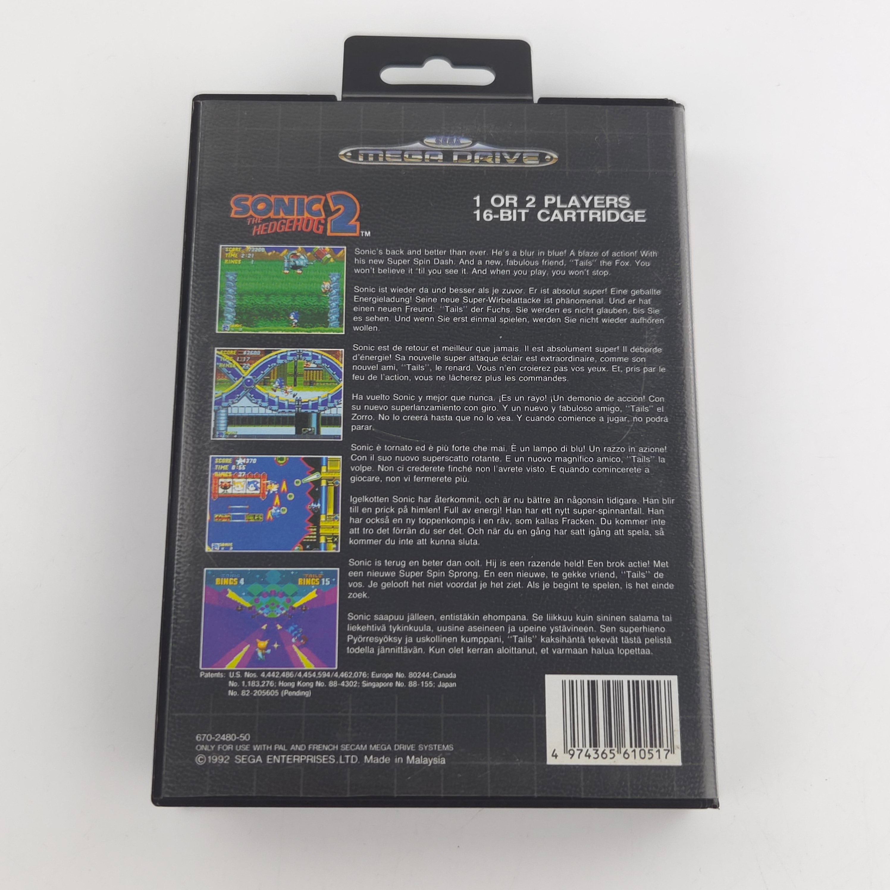 Mega Drive Spiel – Sonic The Hedgehog 2 Modul OVP PAL