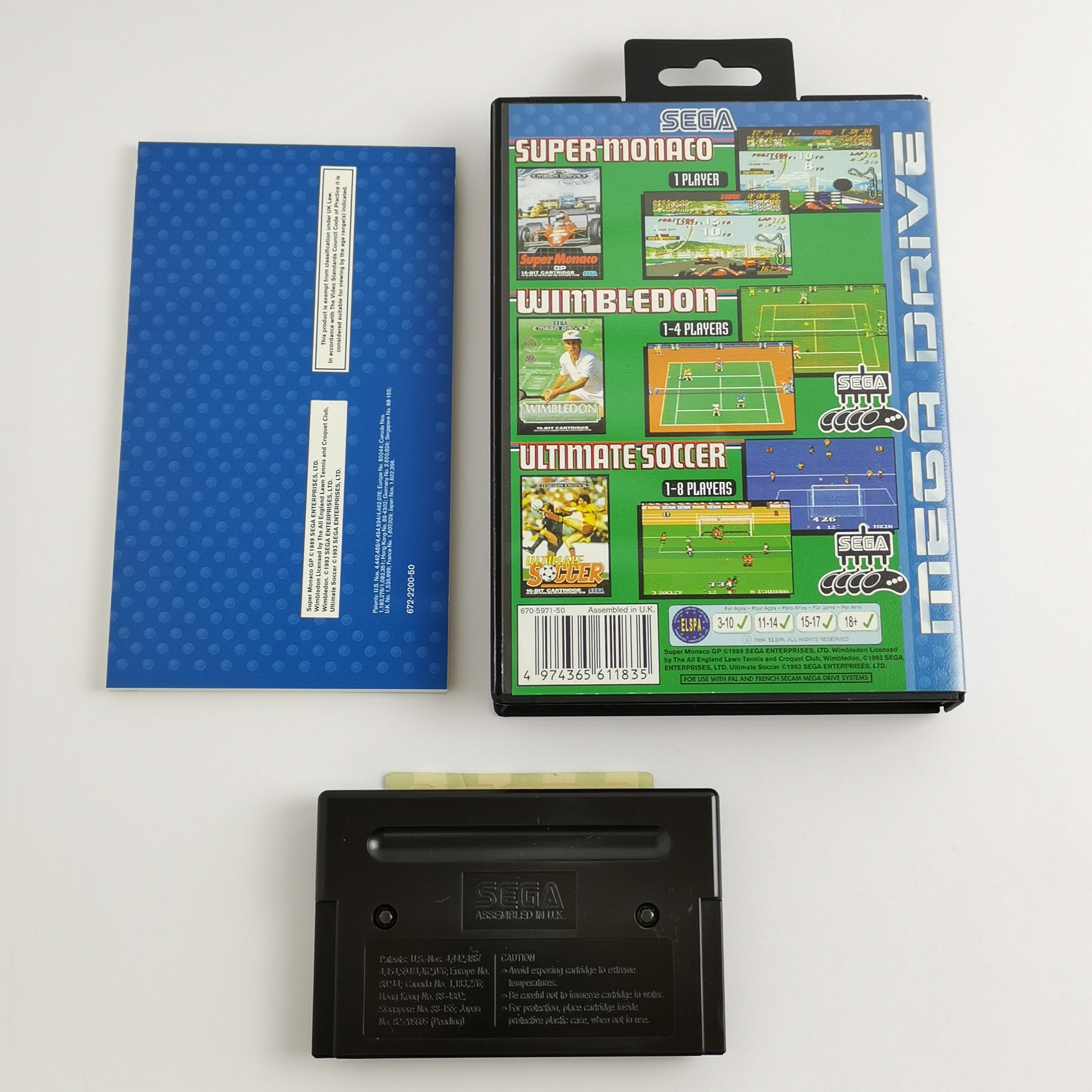 Sega Mega Drive Spiel – Sega Sports 1 3 in 1 OVP PAL