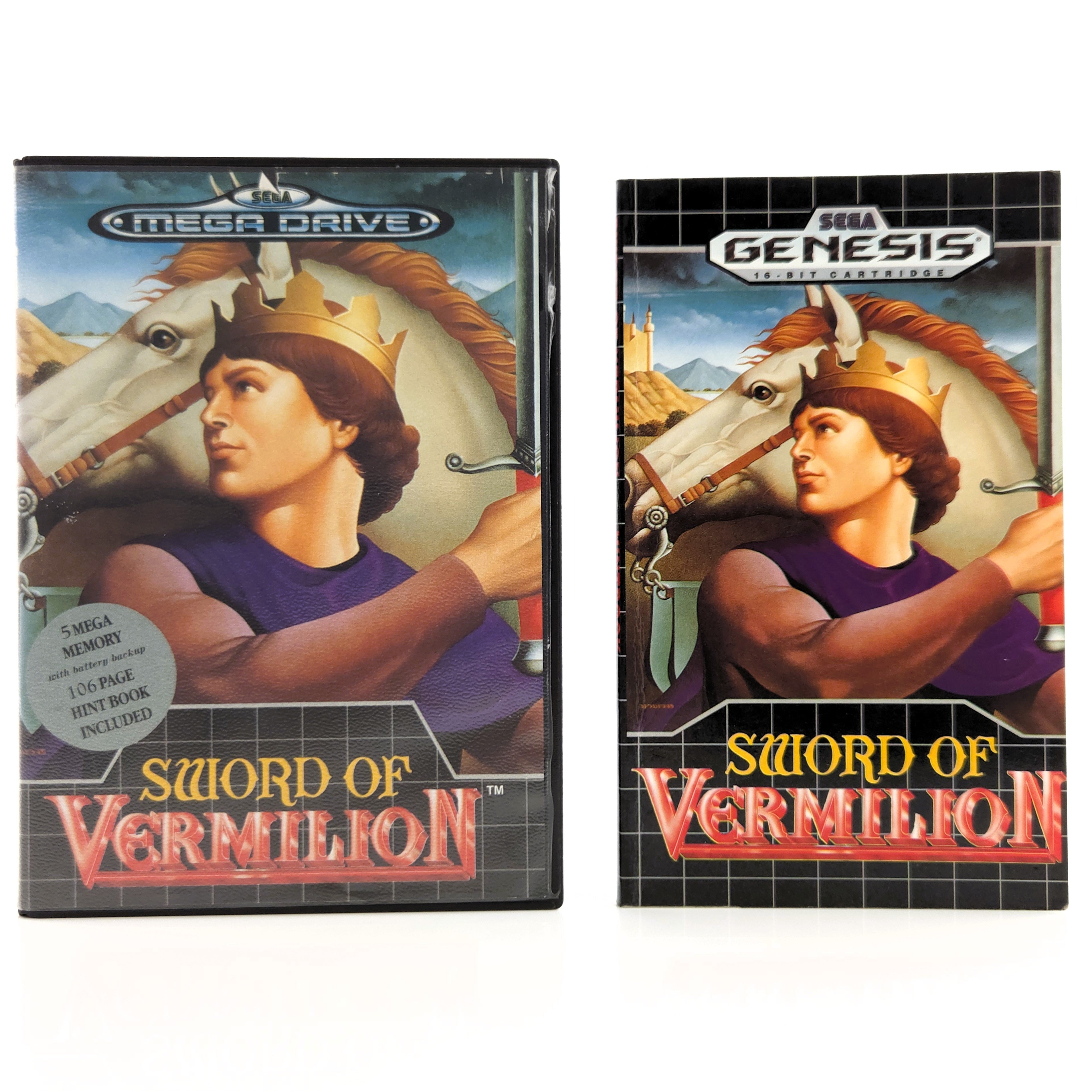 Sega Mega Drive Spiel – Sword of Vermillion mit Hintbook OVP