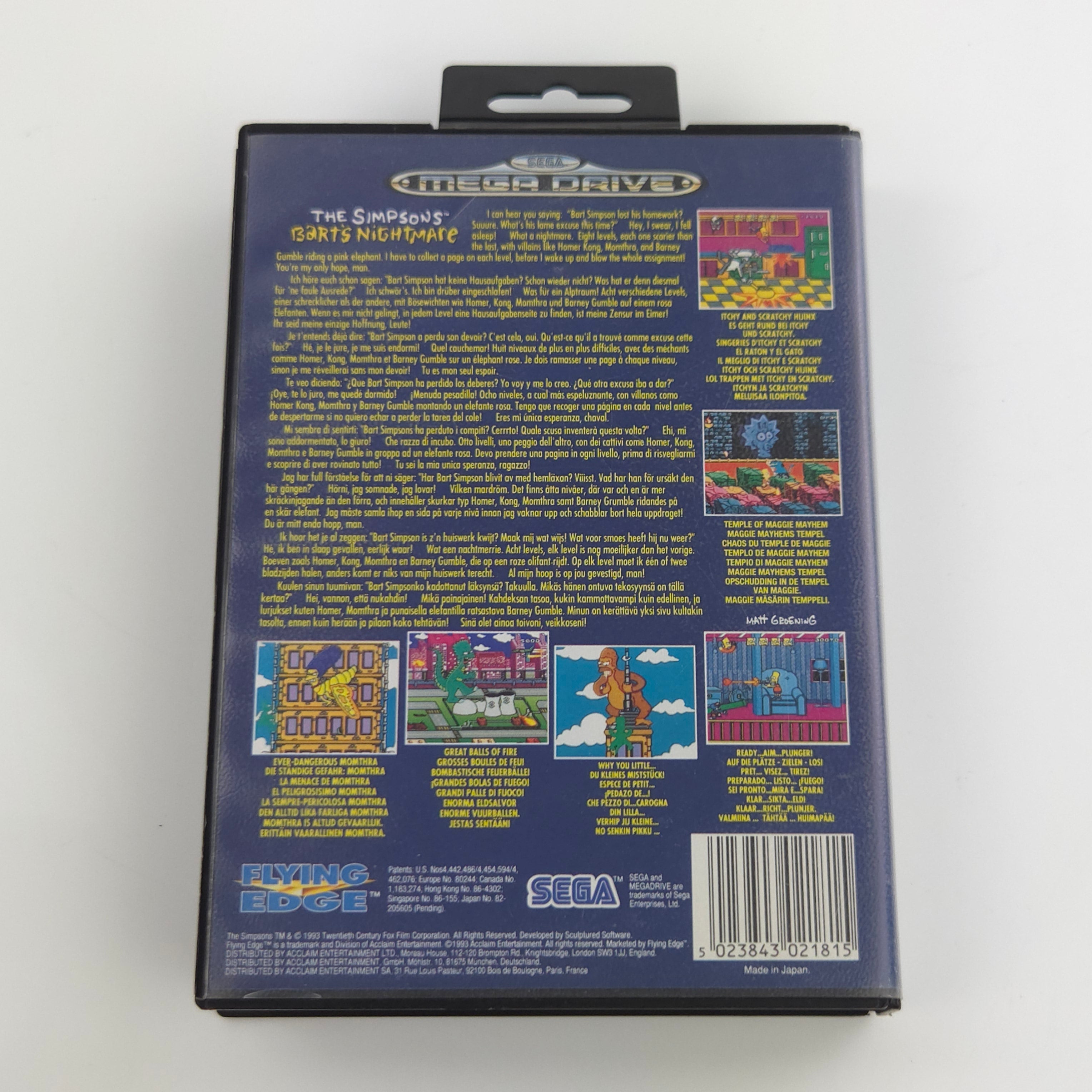 Sega Mega Drive Spiel – The Simpsons Barts Nightmare OVP