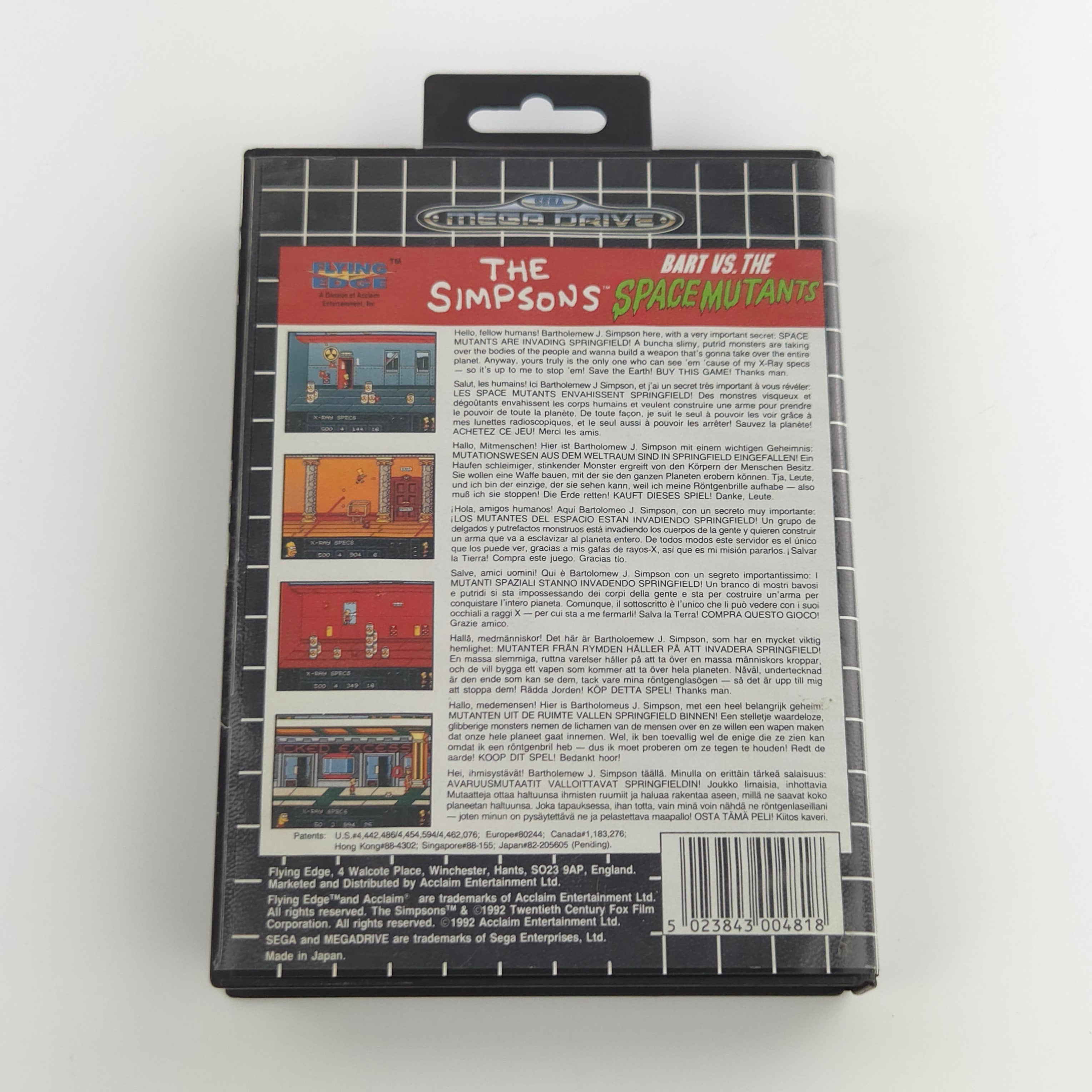 Sega Mega Drive Spiel – The Simpsons Bart vs the Space Mutants