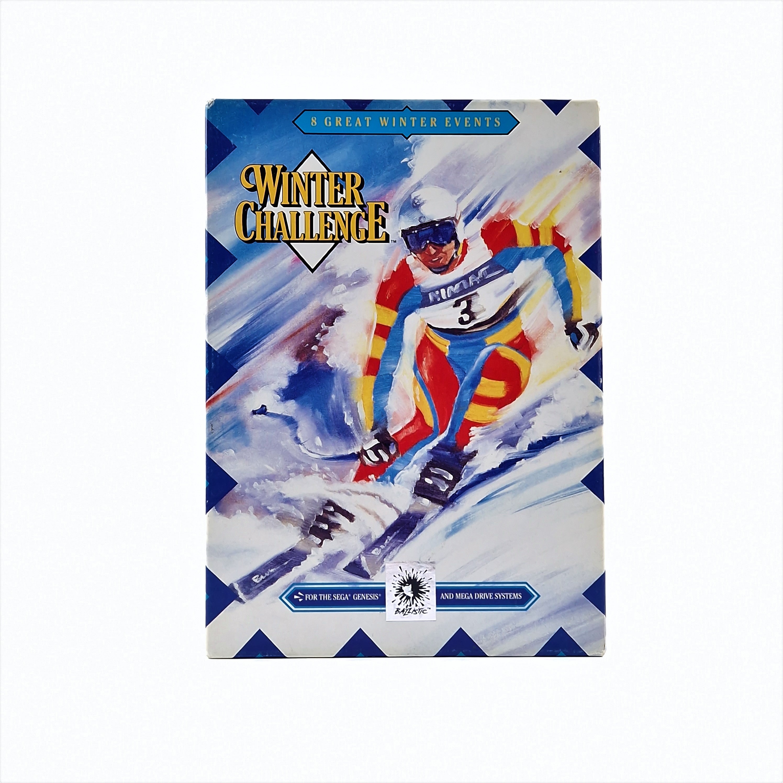 Sega Mega Drive Spiel: Winter Challenge mit Papp OVP Anleitung Modul | PAL Game