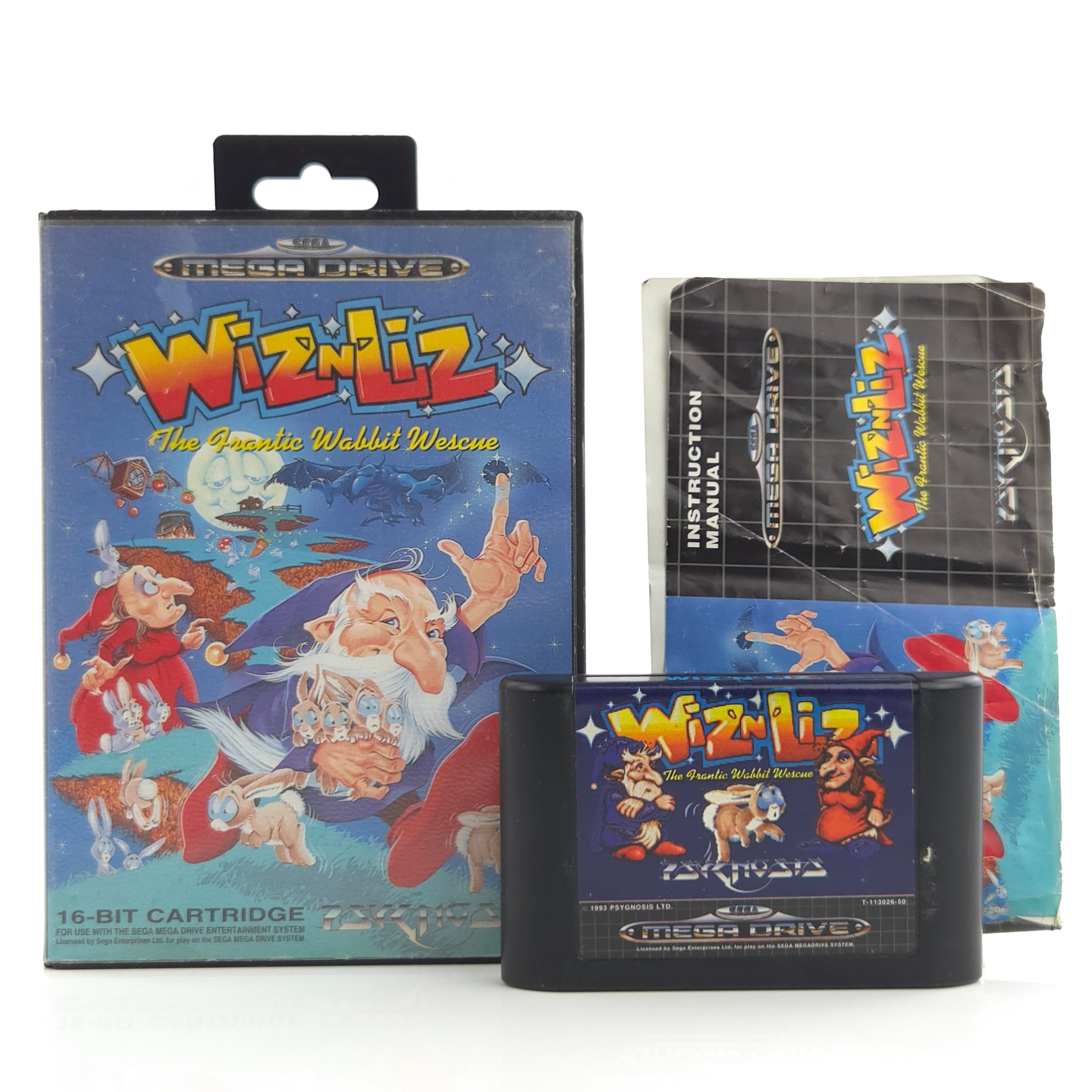 Sega Mega Drive Spiel – Wiz n Liz Modul OVP Anleitung PAL