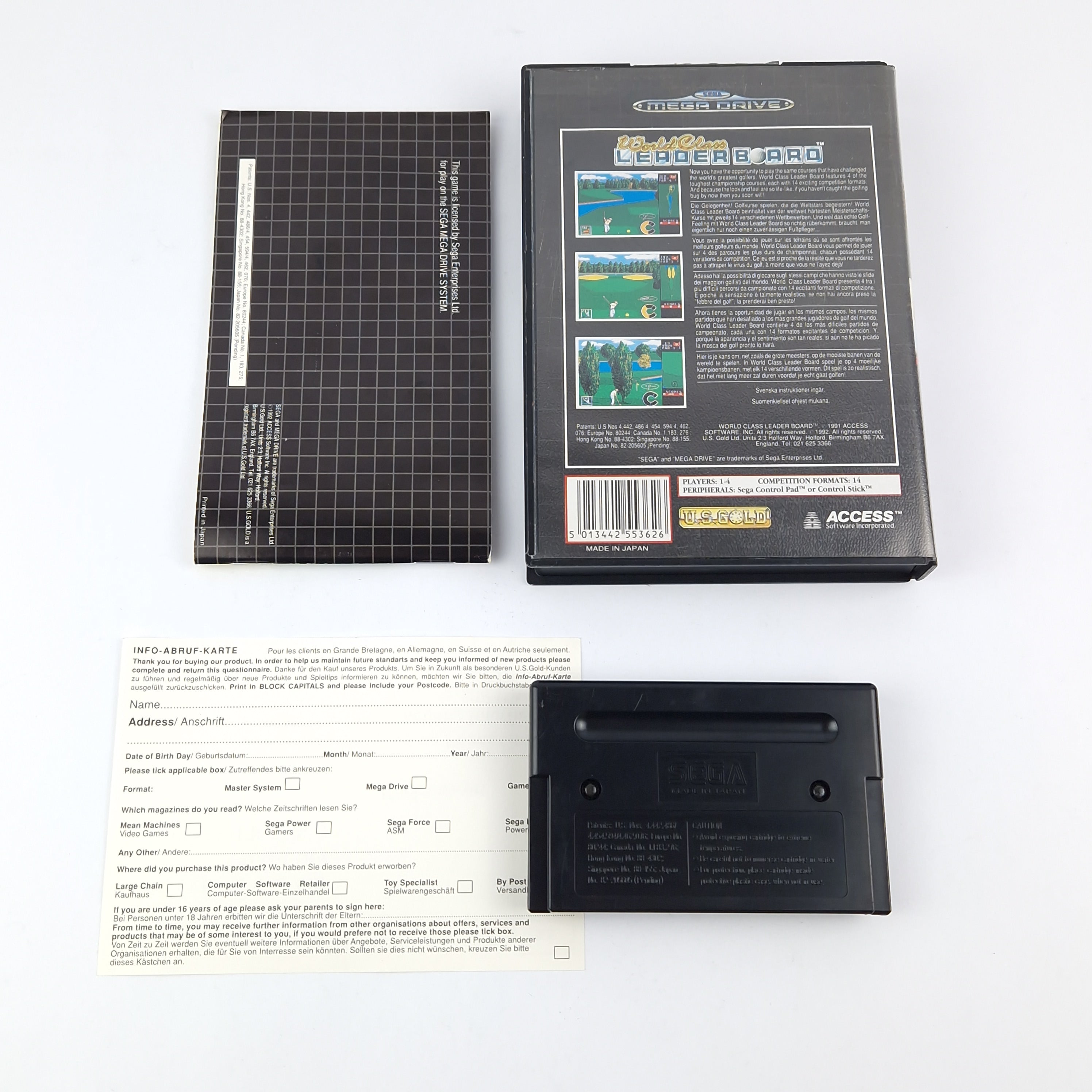 Sega Mega Drive Spiel – World Class Leader Board OVP PAL