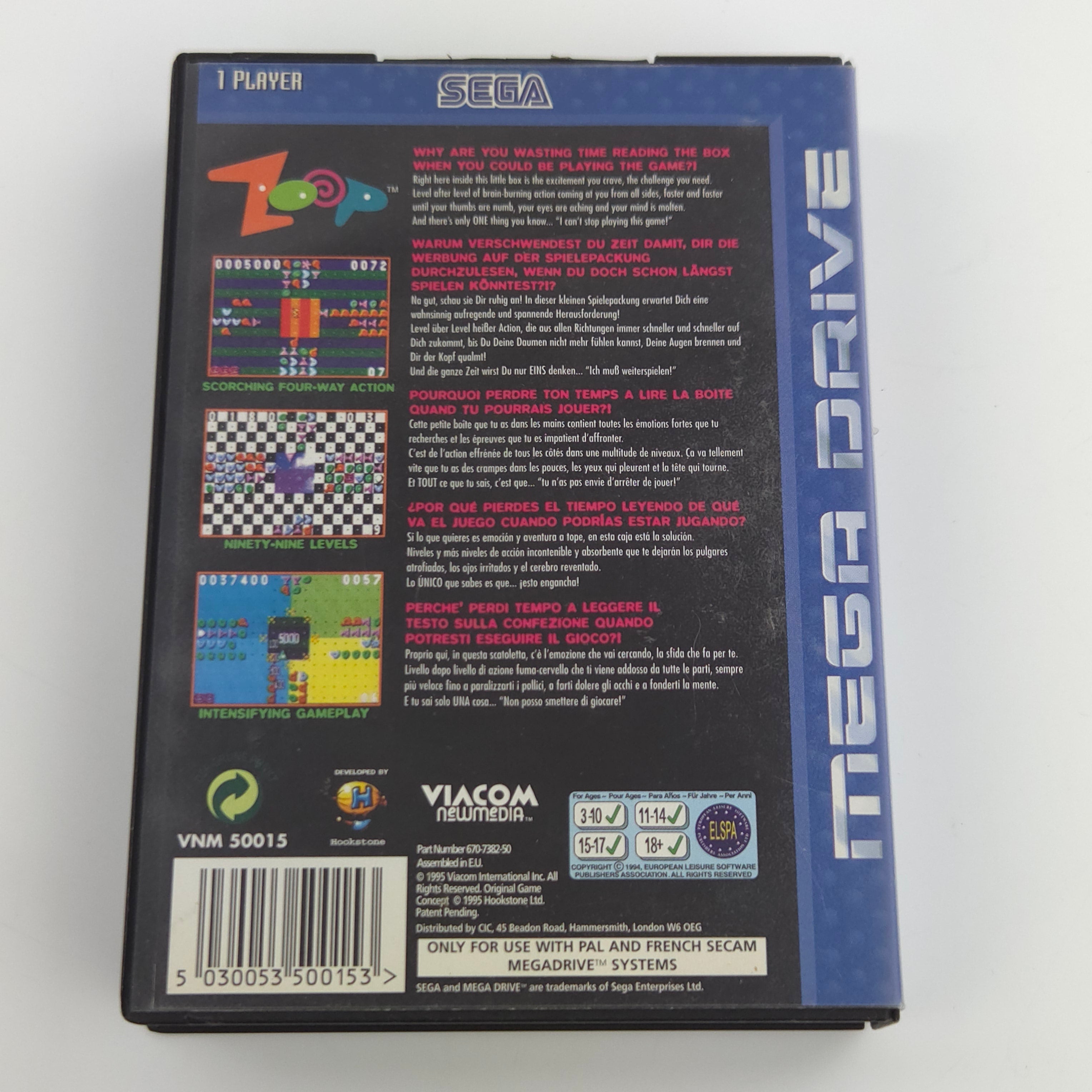 Sega Mega Drive Spiel – Zoop mit OVP Anleitung PAL MD