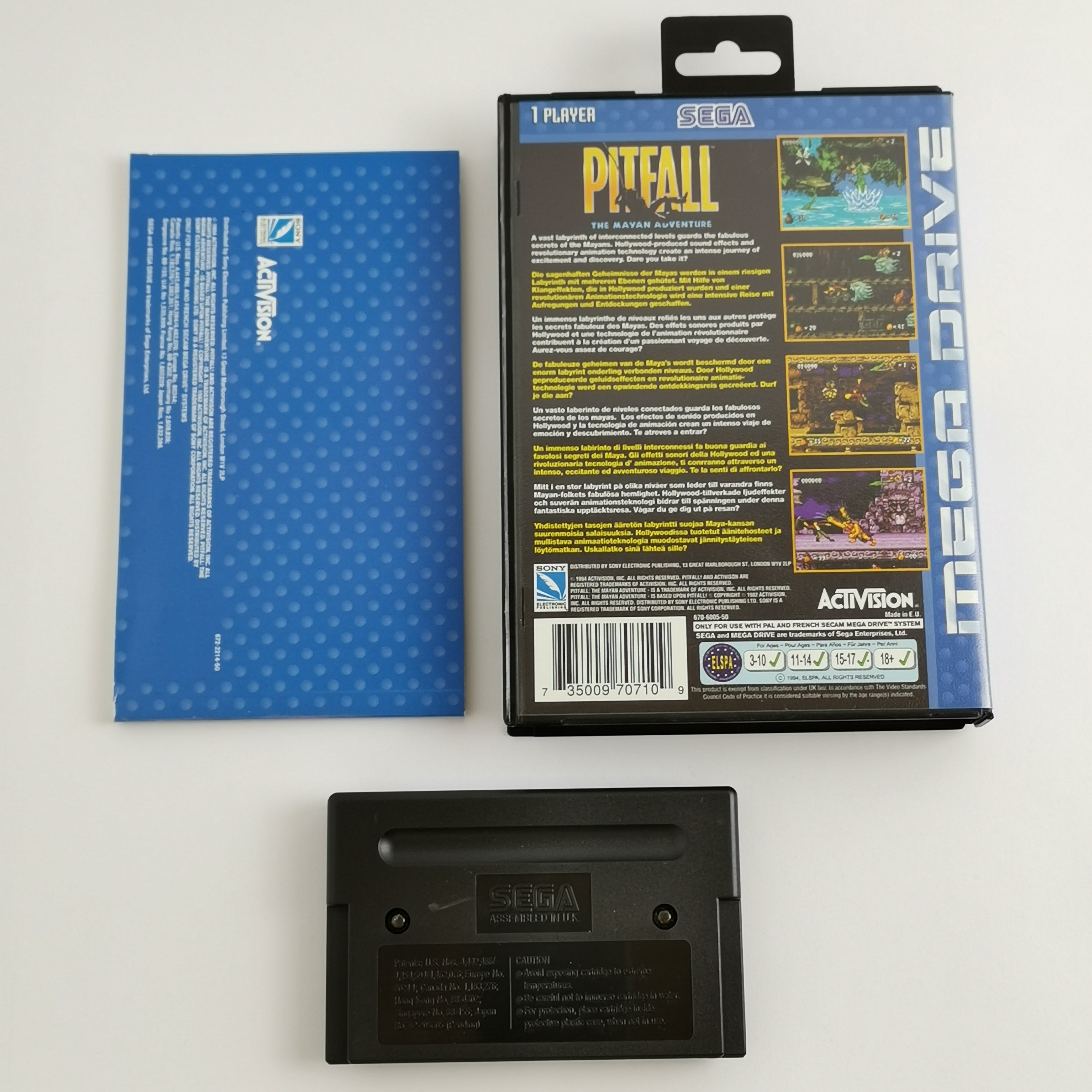 Sega Mega Drive Spiel – Blaue OVP und Anleitung Neuwertig