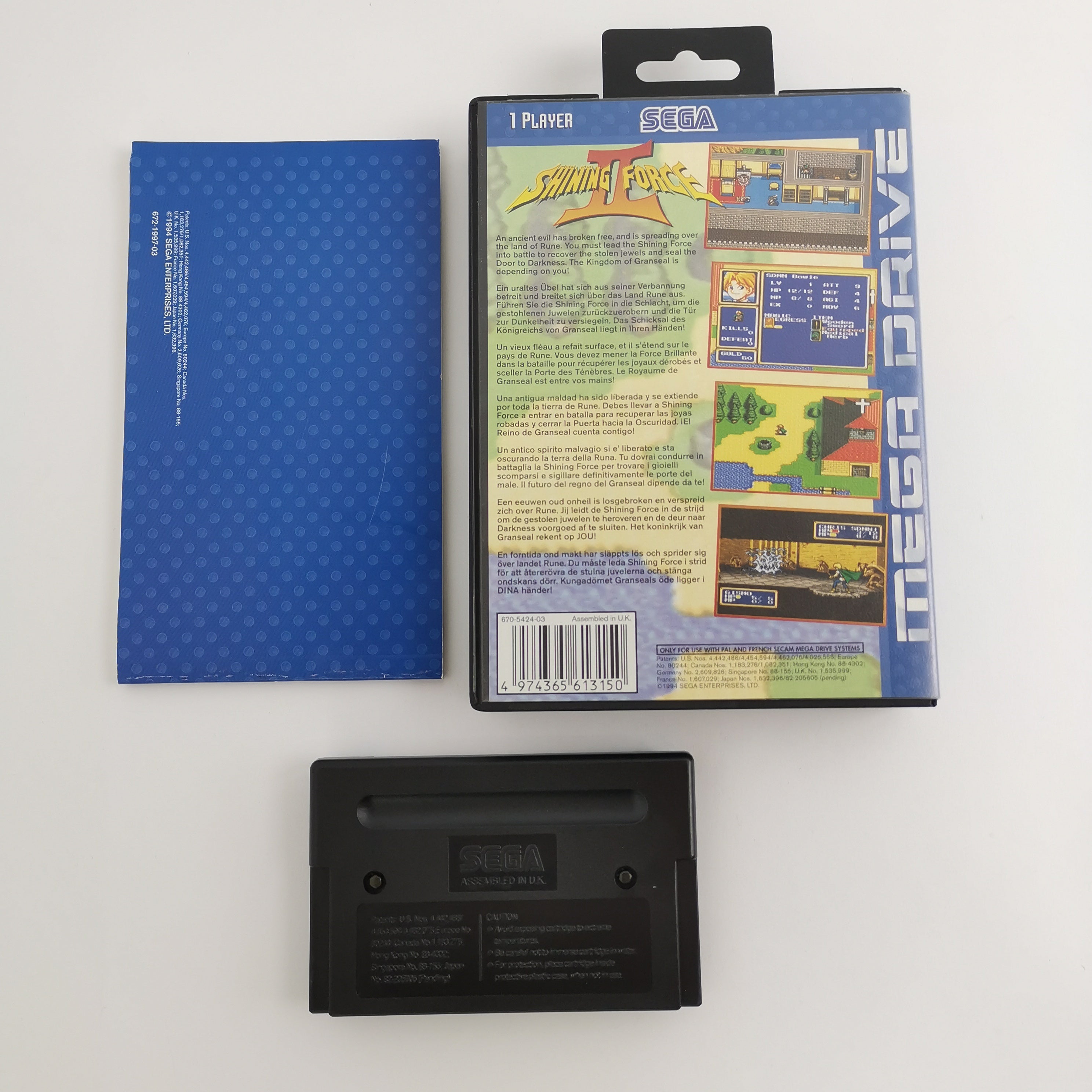 Sega Mega Drive Spiel – Blaue OVP und Anleitung Neuwertig
