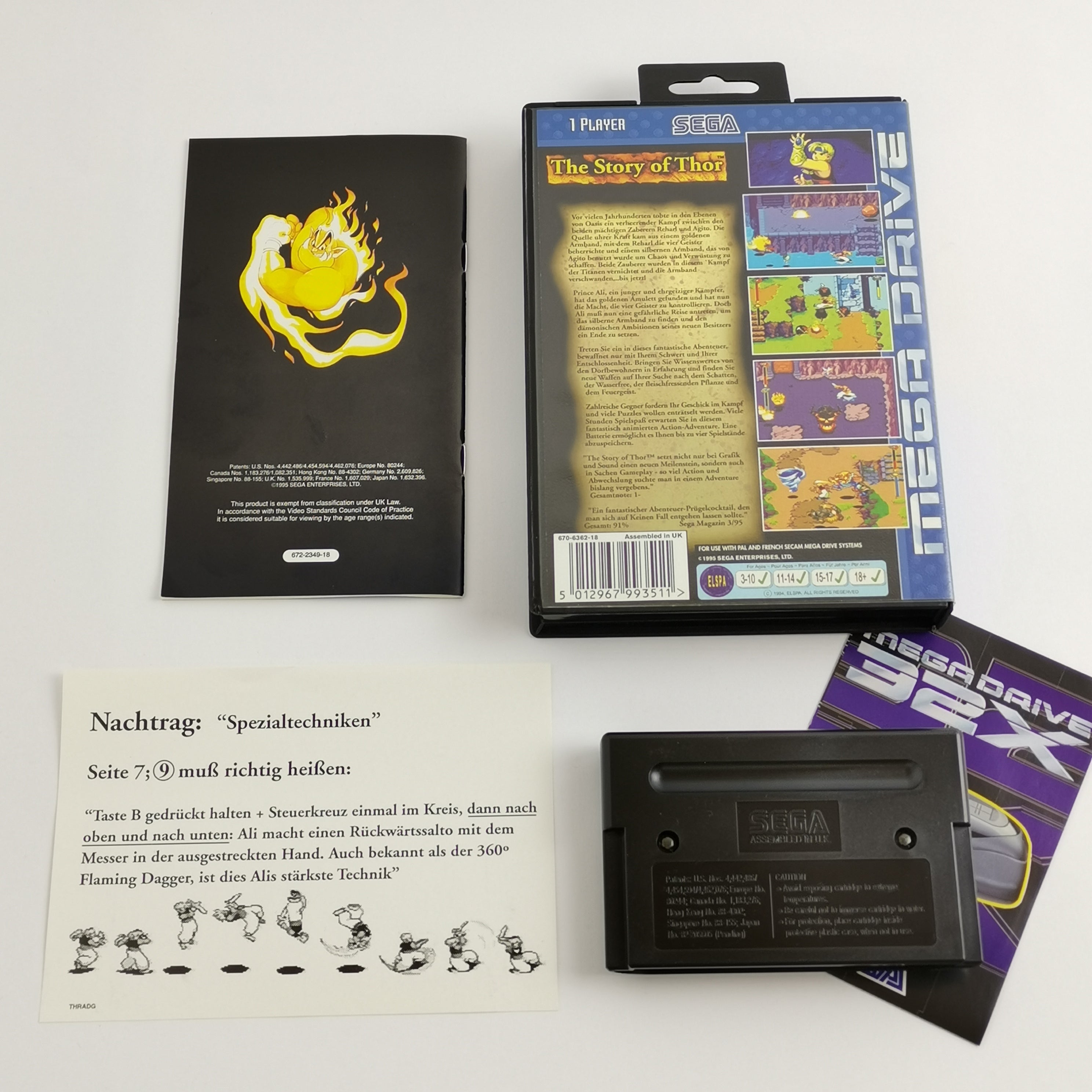 Sega Mega Drive Spiel – Blaue OVP und Anleitung Neuwertig