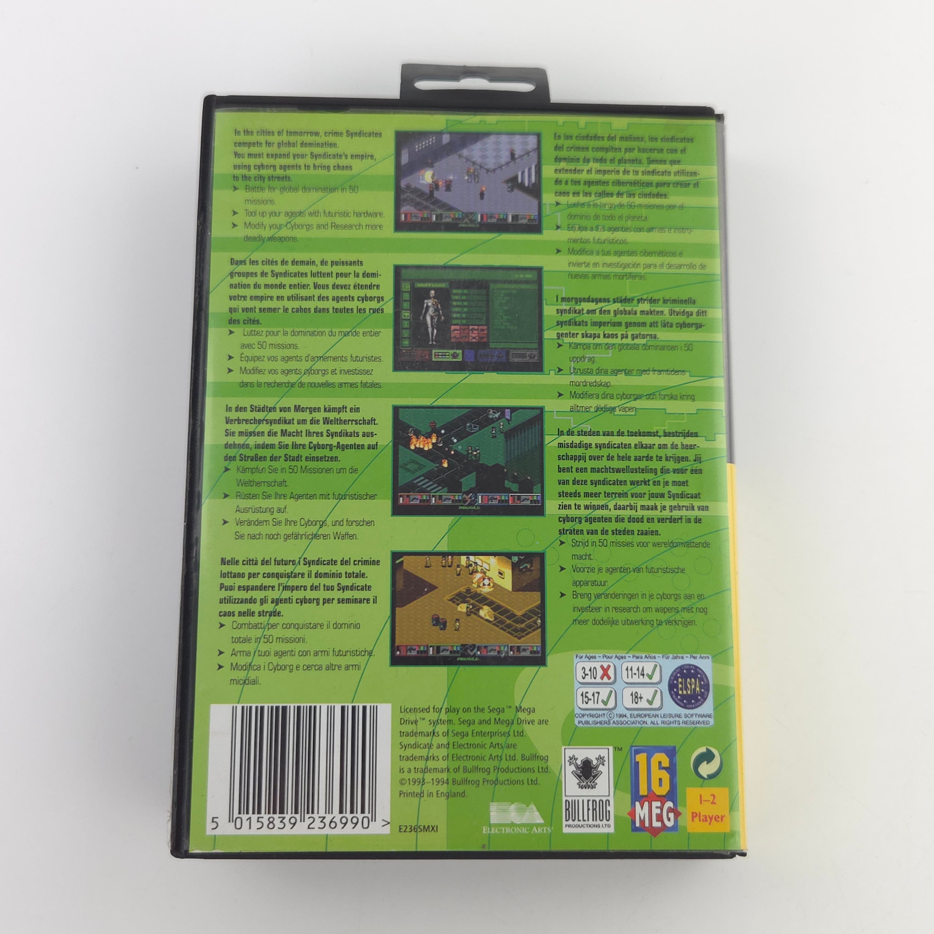 Sega Mega Drive: Syndicate - Modul Anleitung OVP (PAL EUR)