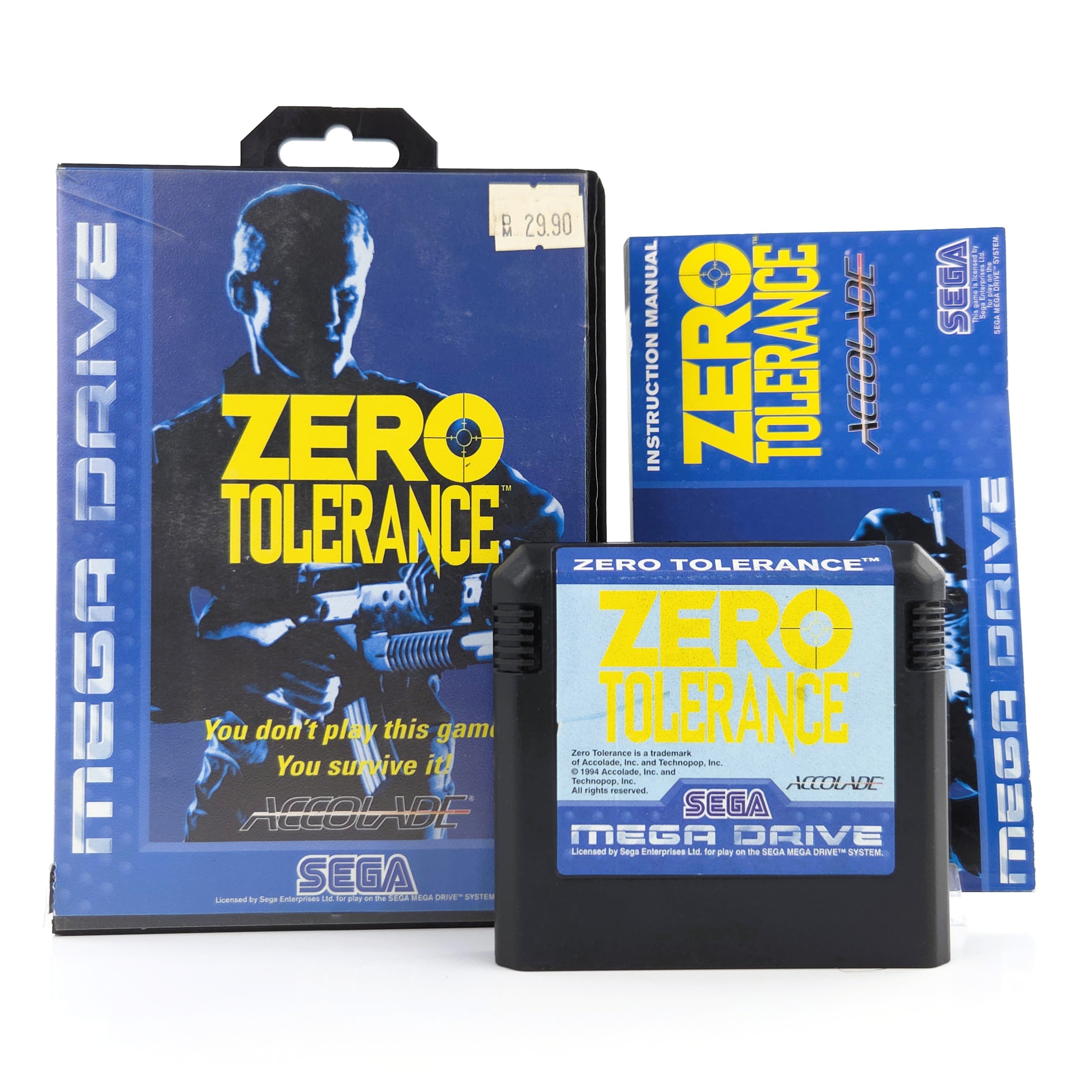 Sega Mega Drive Spiel Zero Tolerance MD OVP PAL EUR MD