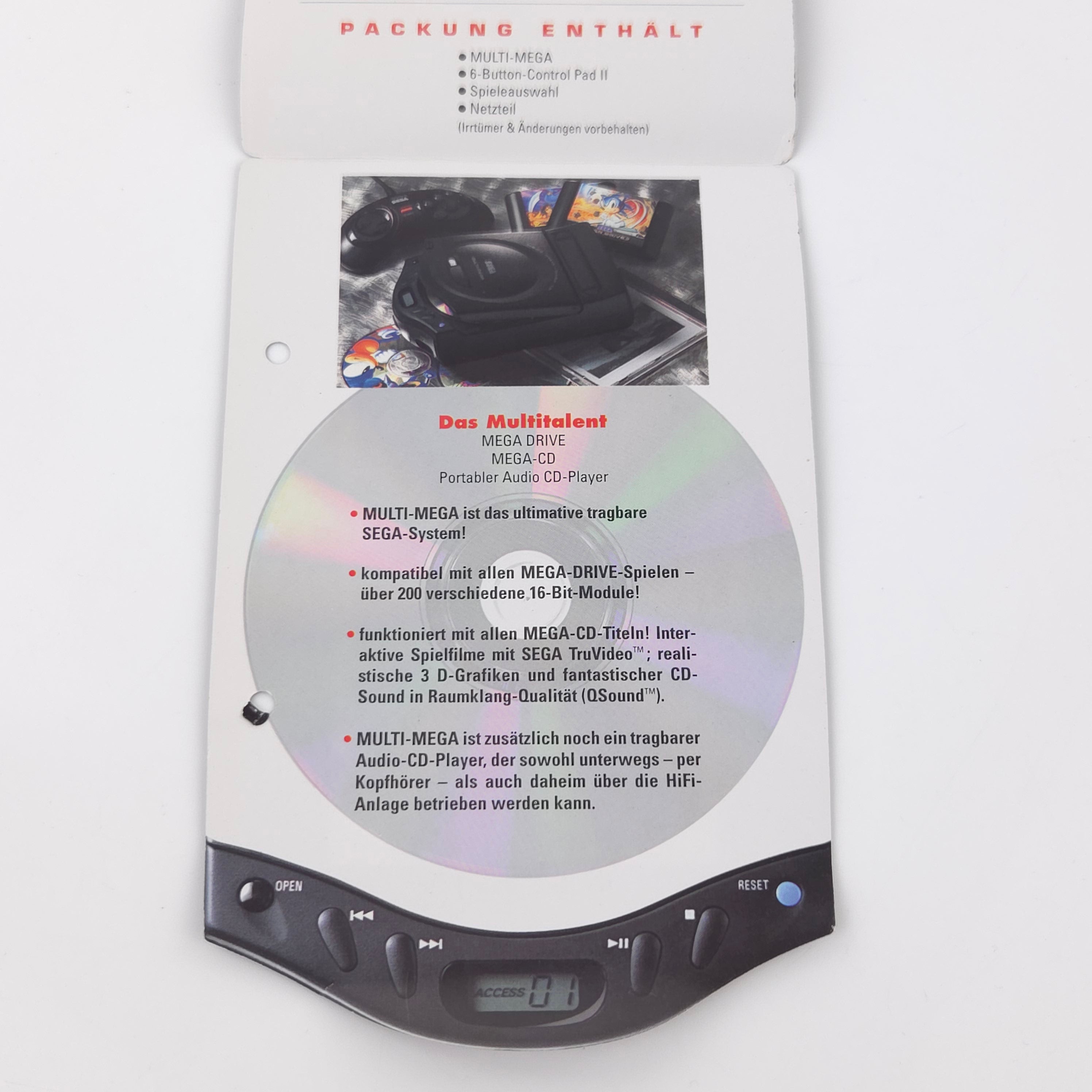 SEGA Multi-Mega Konsole Mega Drive Mega CD PAL Limited