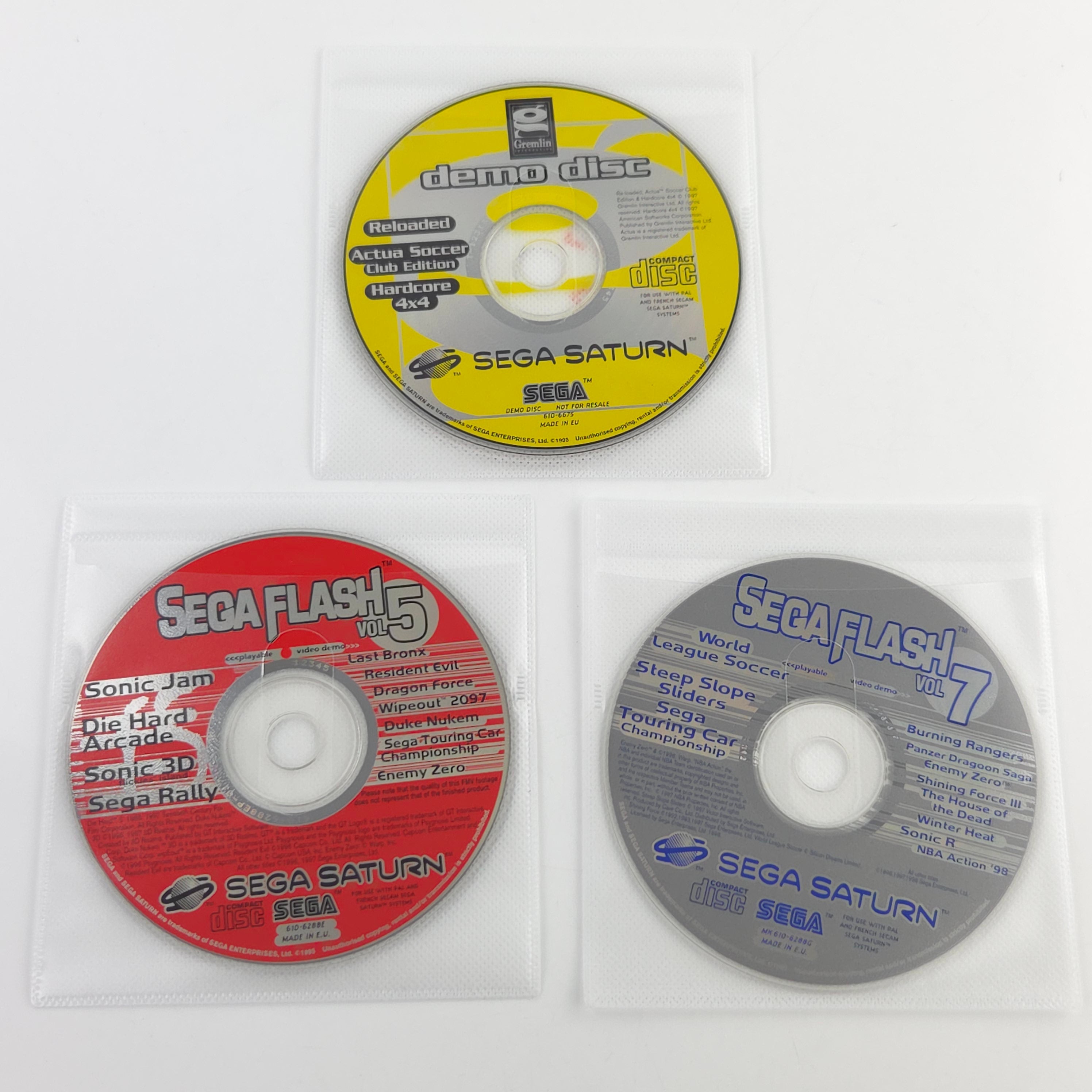 Sega Saturn Spiel 5 Demo Discs Flash Vol 4 5 7 Promo