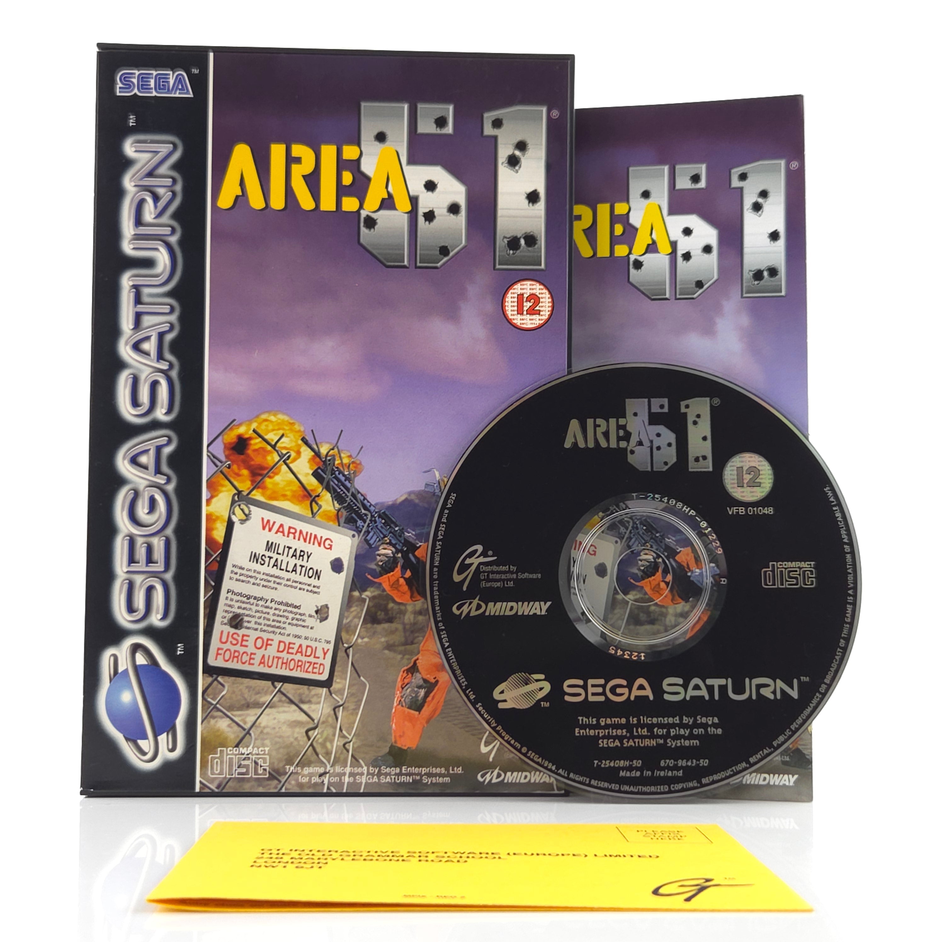 Sega Saturn Spiel Area 51 OVP Anleitung PAL EUR Midway