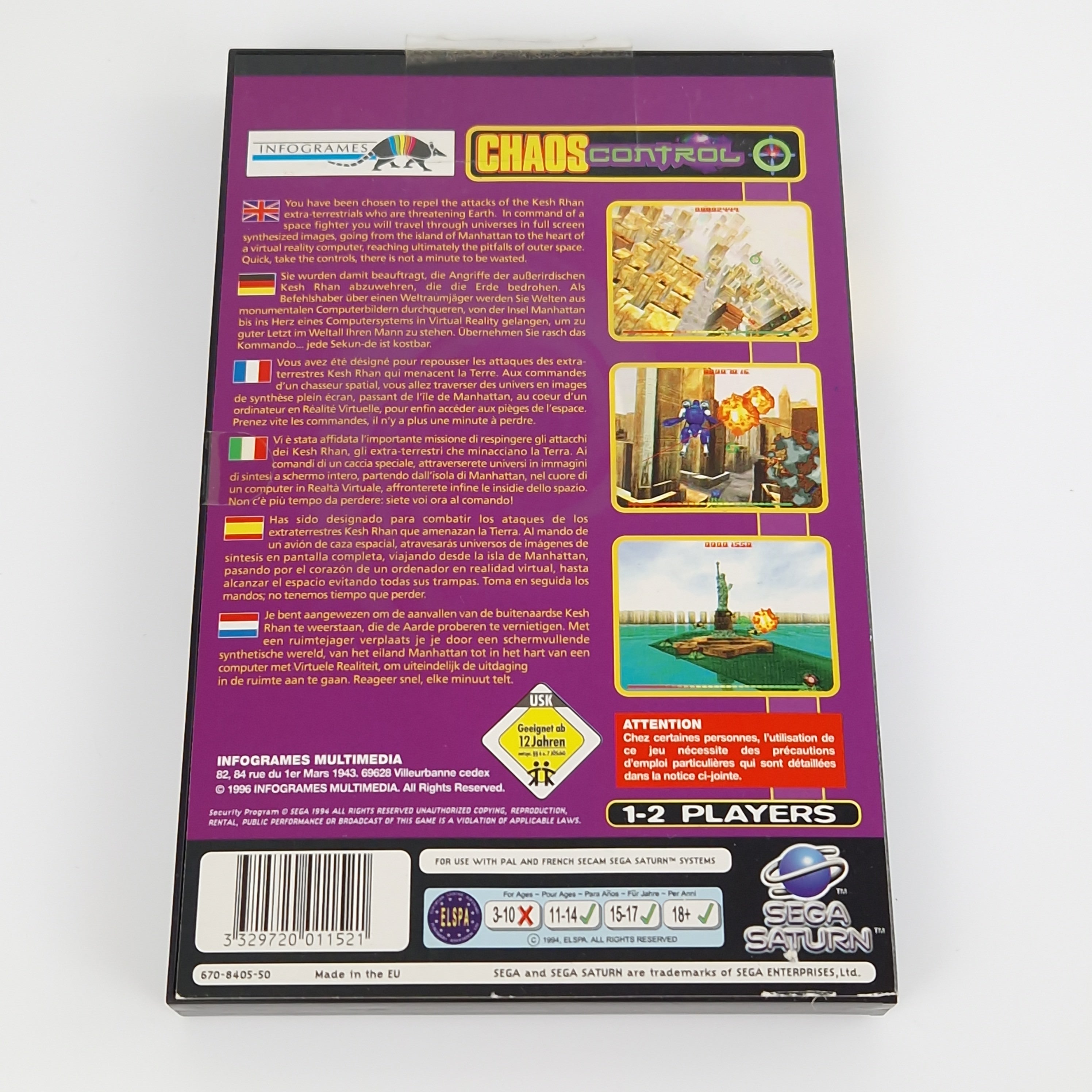 Sega Saturn Spiel – Chaos Control (PAL OVP Anleitung)