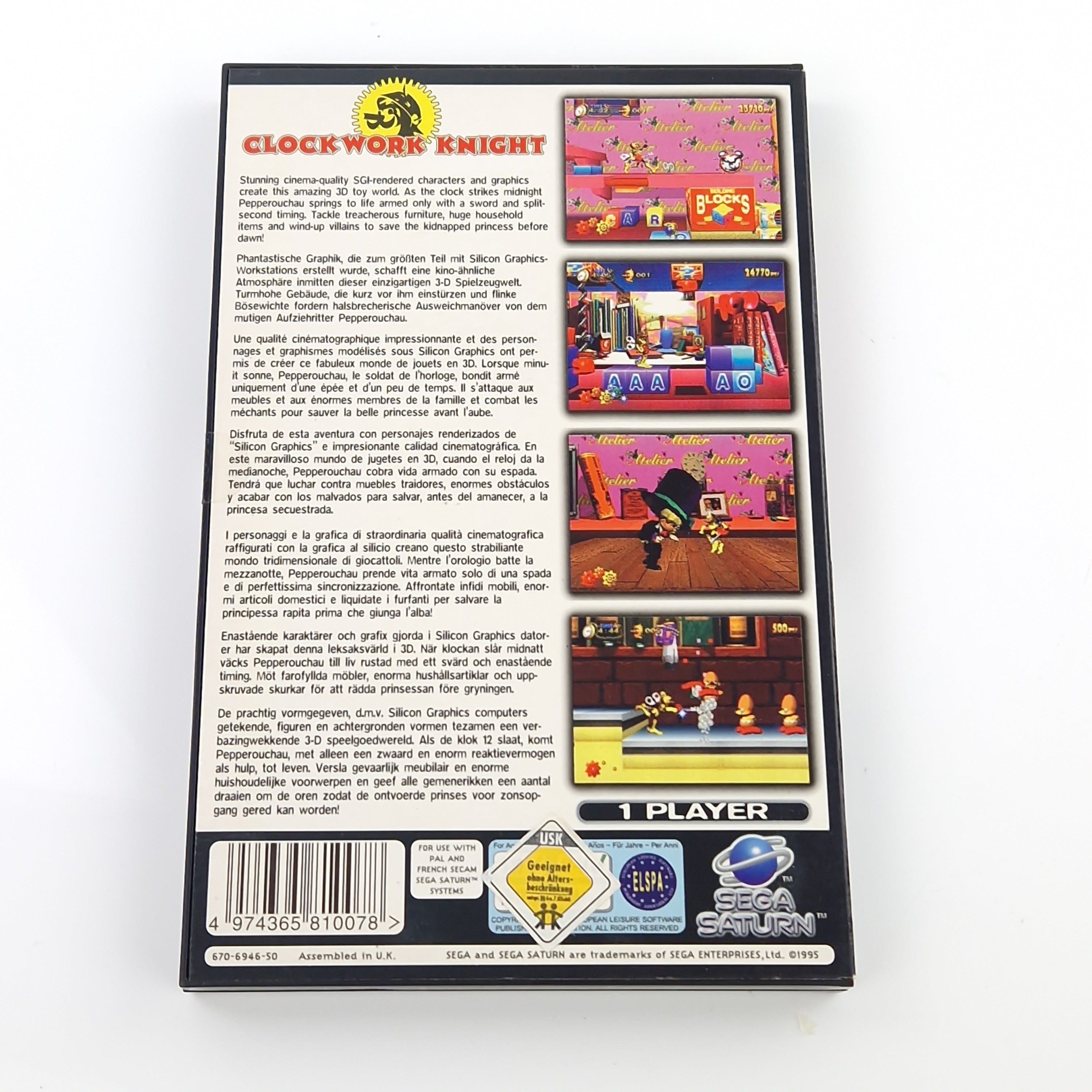 Sega Saturn Spiel – Clockwork Knight (OVP PAL)