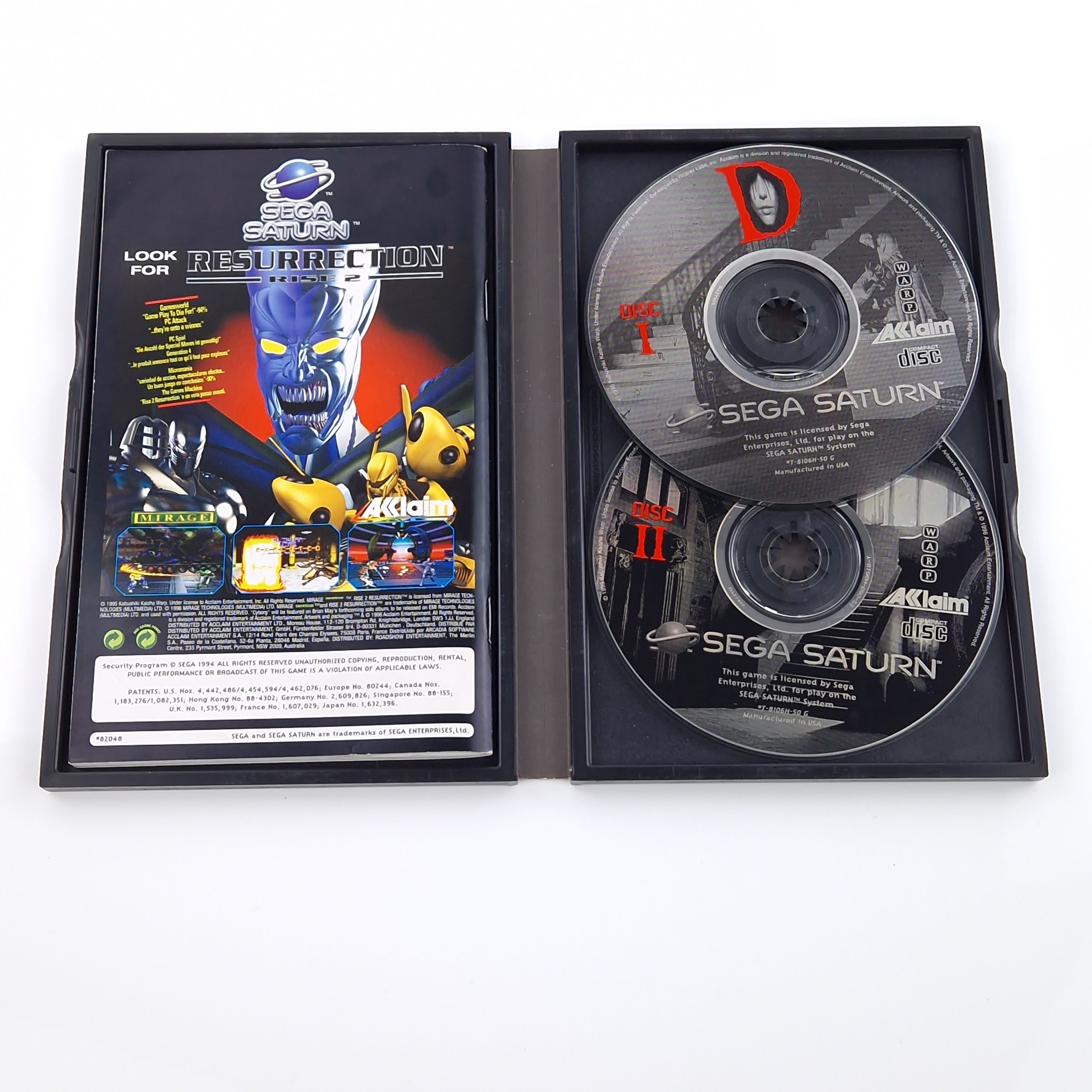 Sega Saturn Spiel – D Doppel CD Disk Anleitung OVP PAL