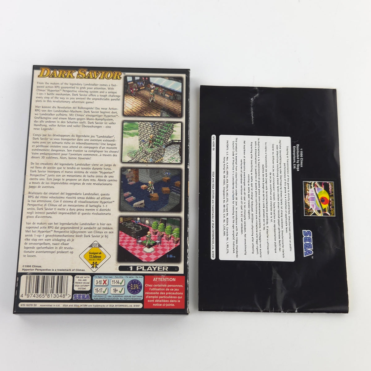 Sega Saturn Spiel Dark Savior OVP PAL