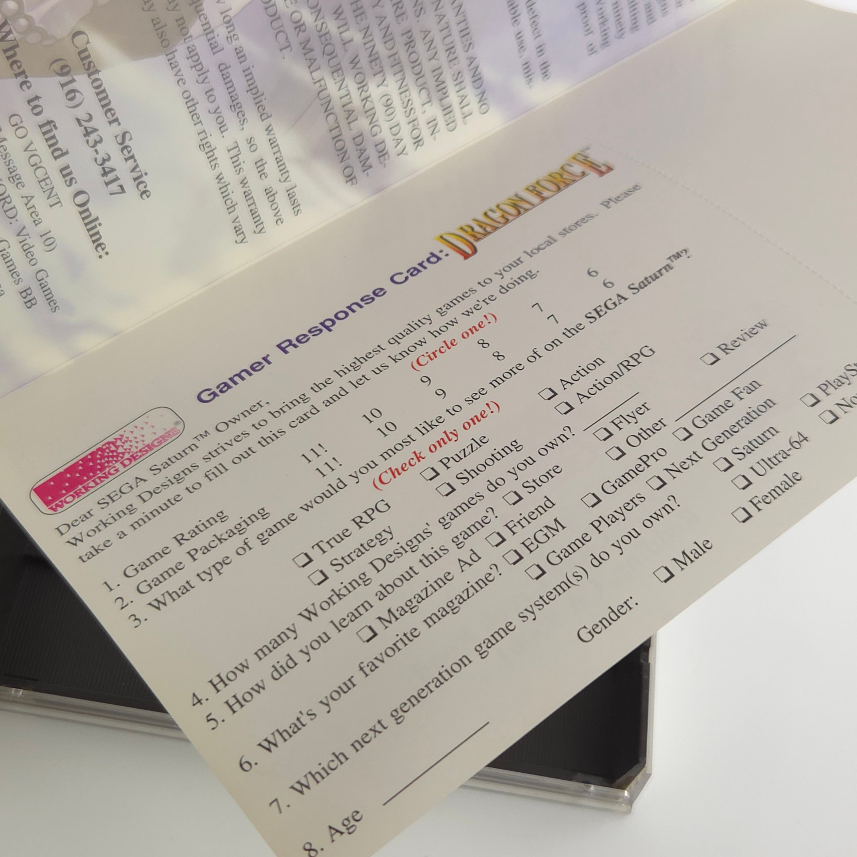 Sega Saturn Spiel – Dragon Force NTSC-USA OVP Anleitung