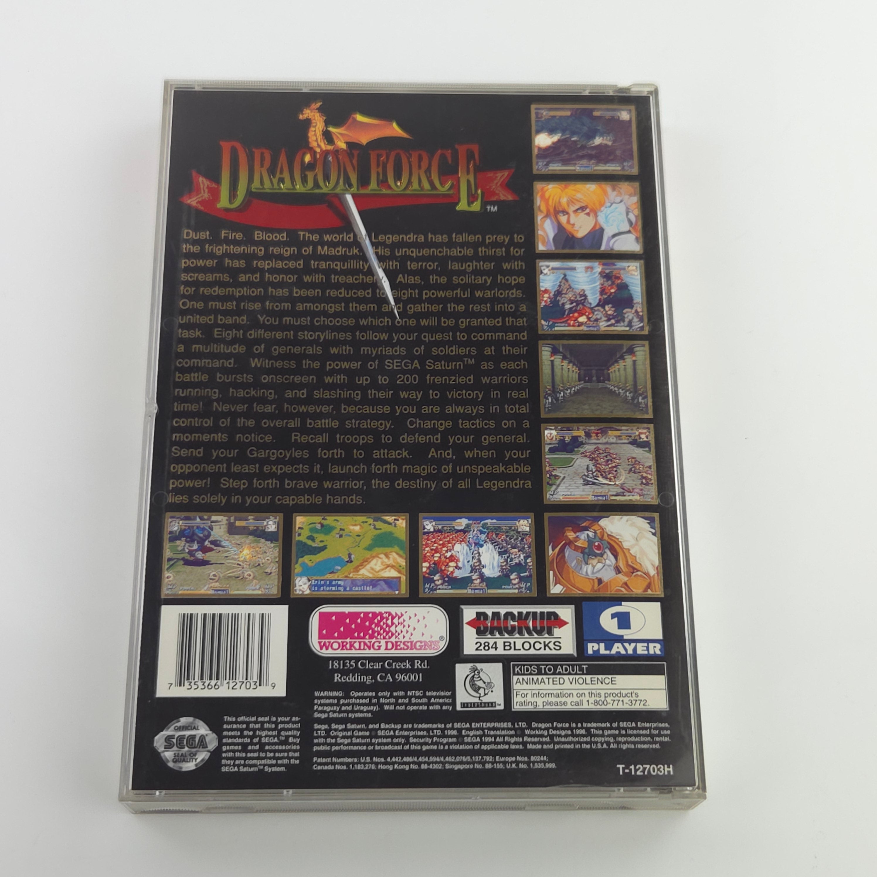 Sega Saturn Spiel – Dragon Force NTSC-USA OVP Anleitung