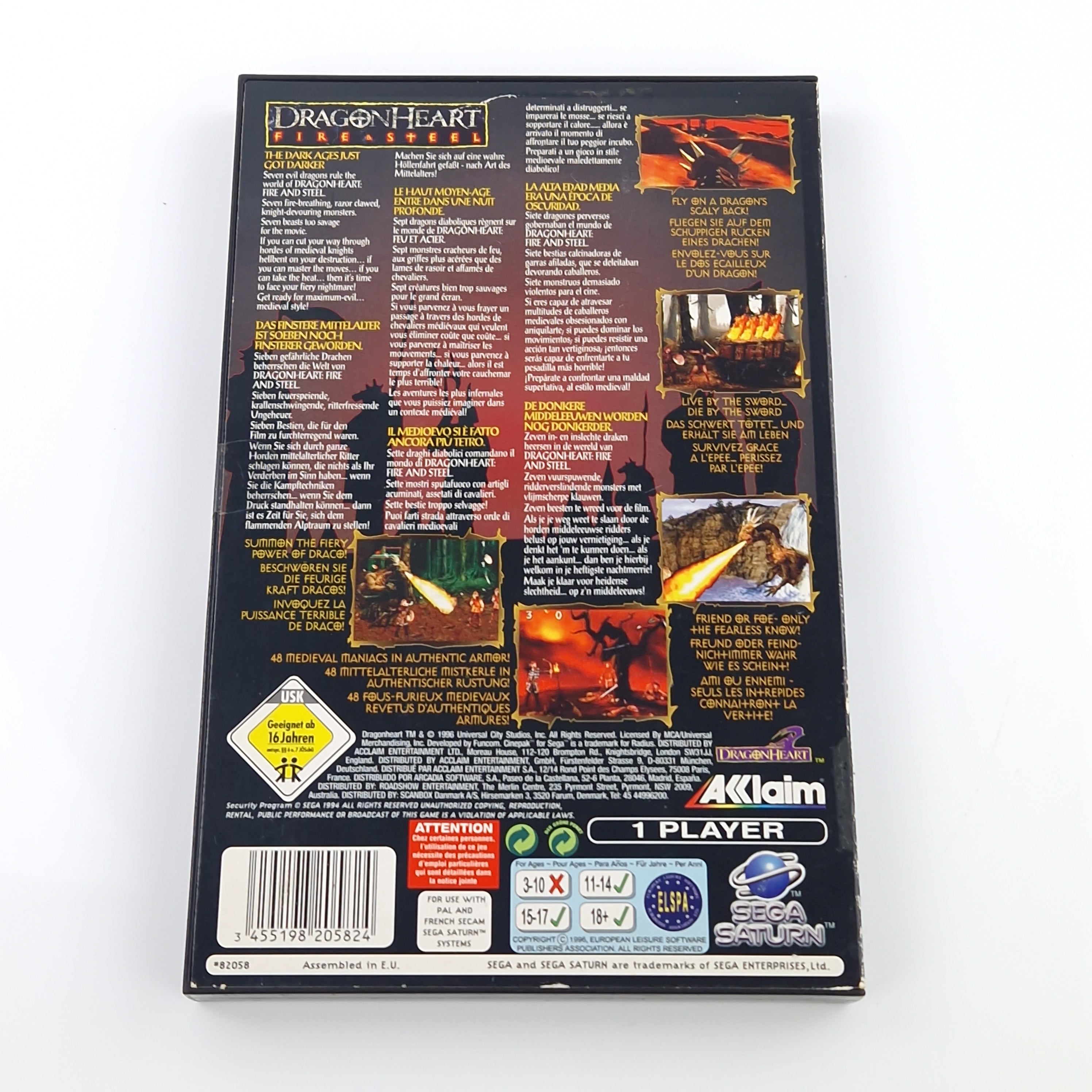 Sega Saturn Spiel – Dragon Heart Fire & Steel (PAL OVP)
