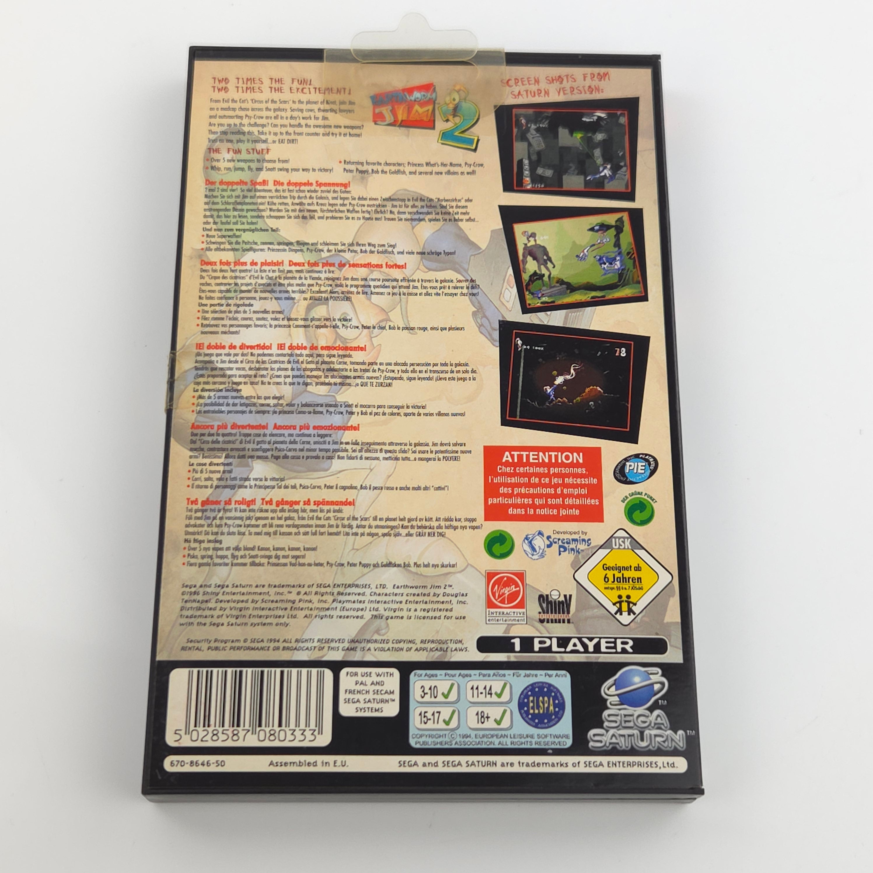 Sega Saturn Spiel – Earth Worm Jim 2 PAL OVP