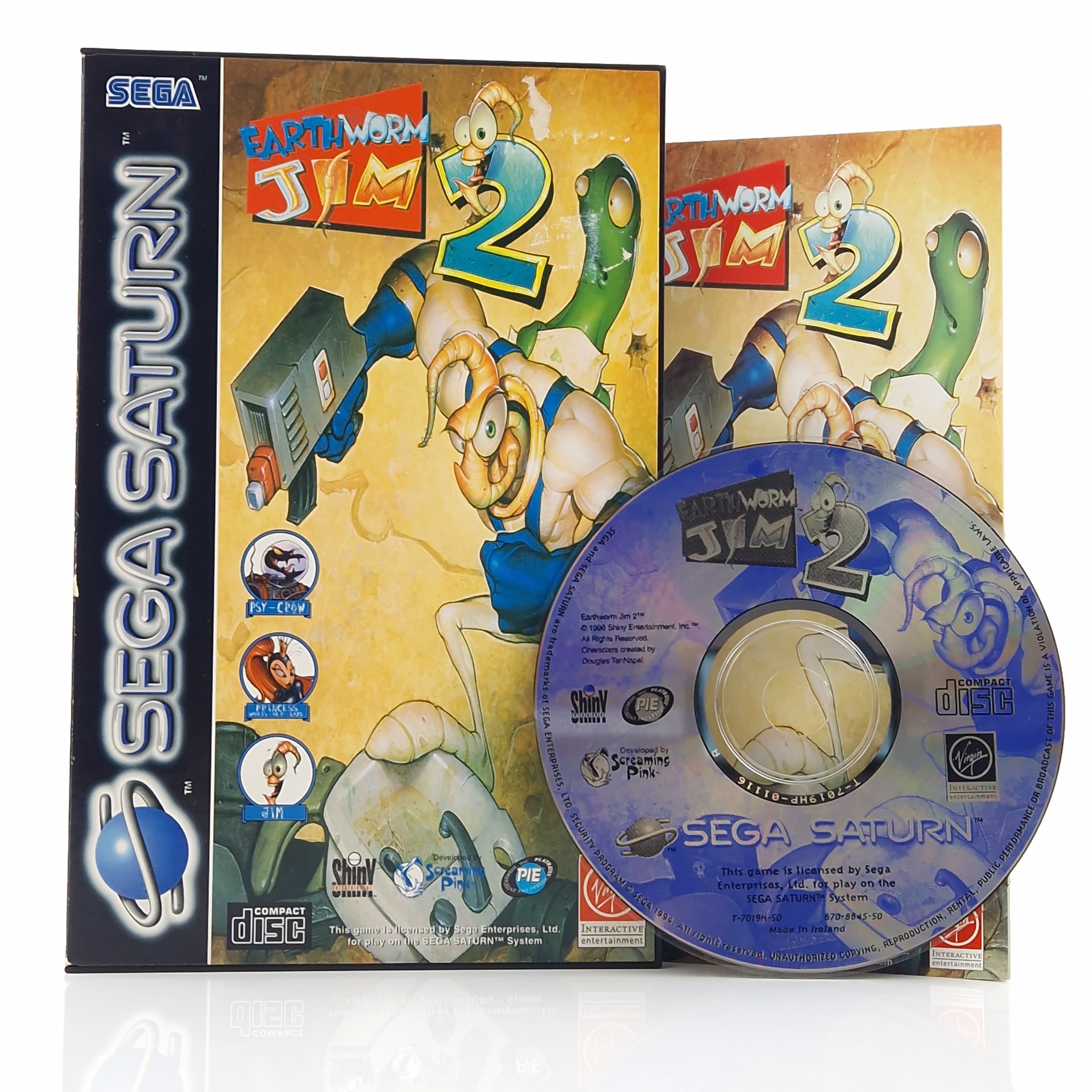 Sega Saturn Spiel – Earthworm Jim 2 OVP PAL Anleitung