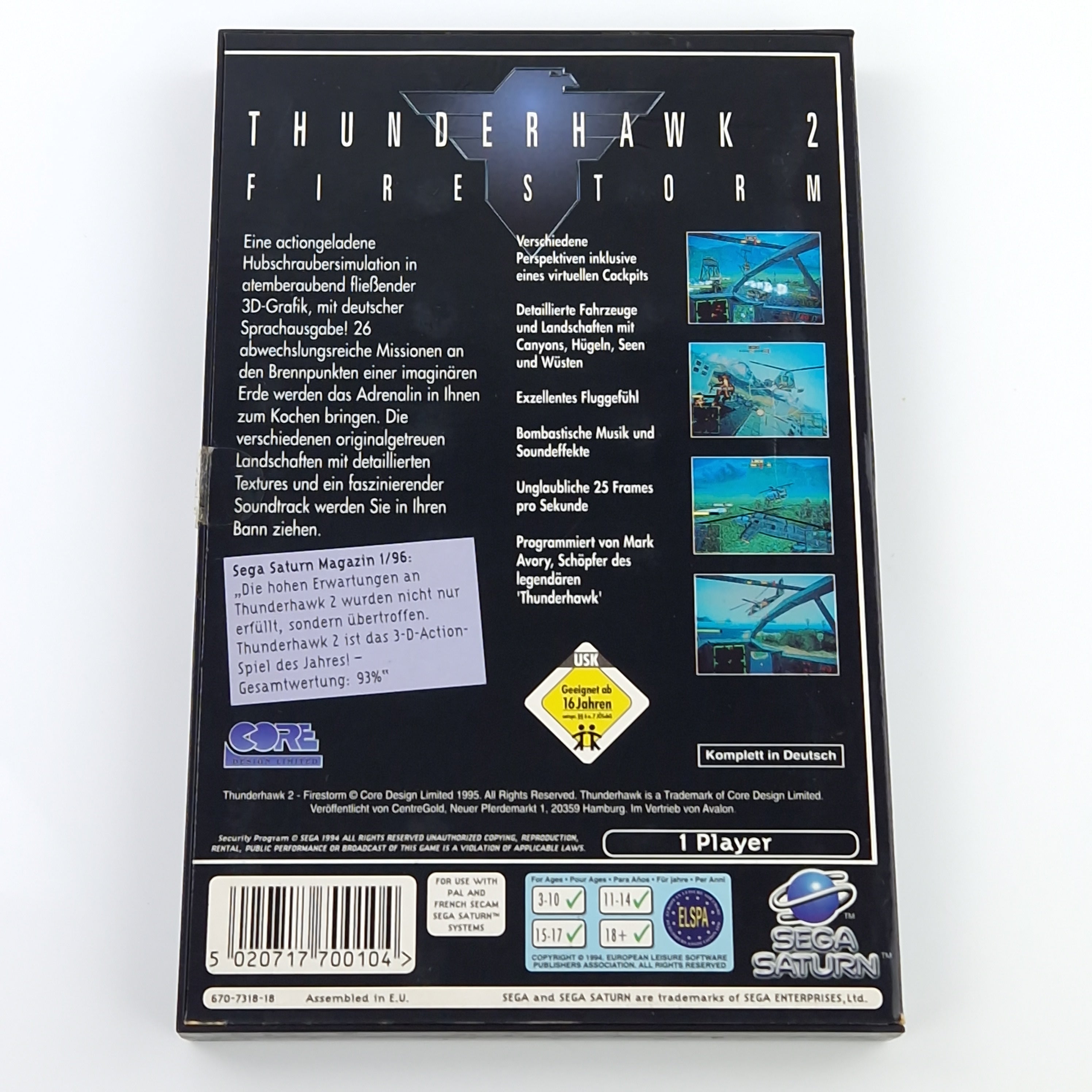 Sega Saturn Spiel – Firestorm Thunderhawk 2 OVP PAL