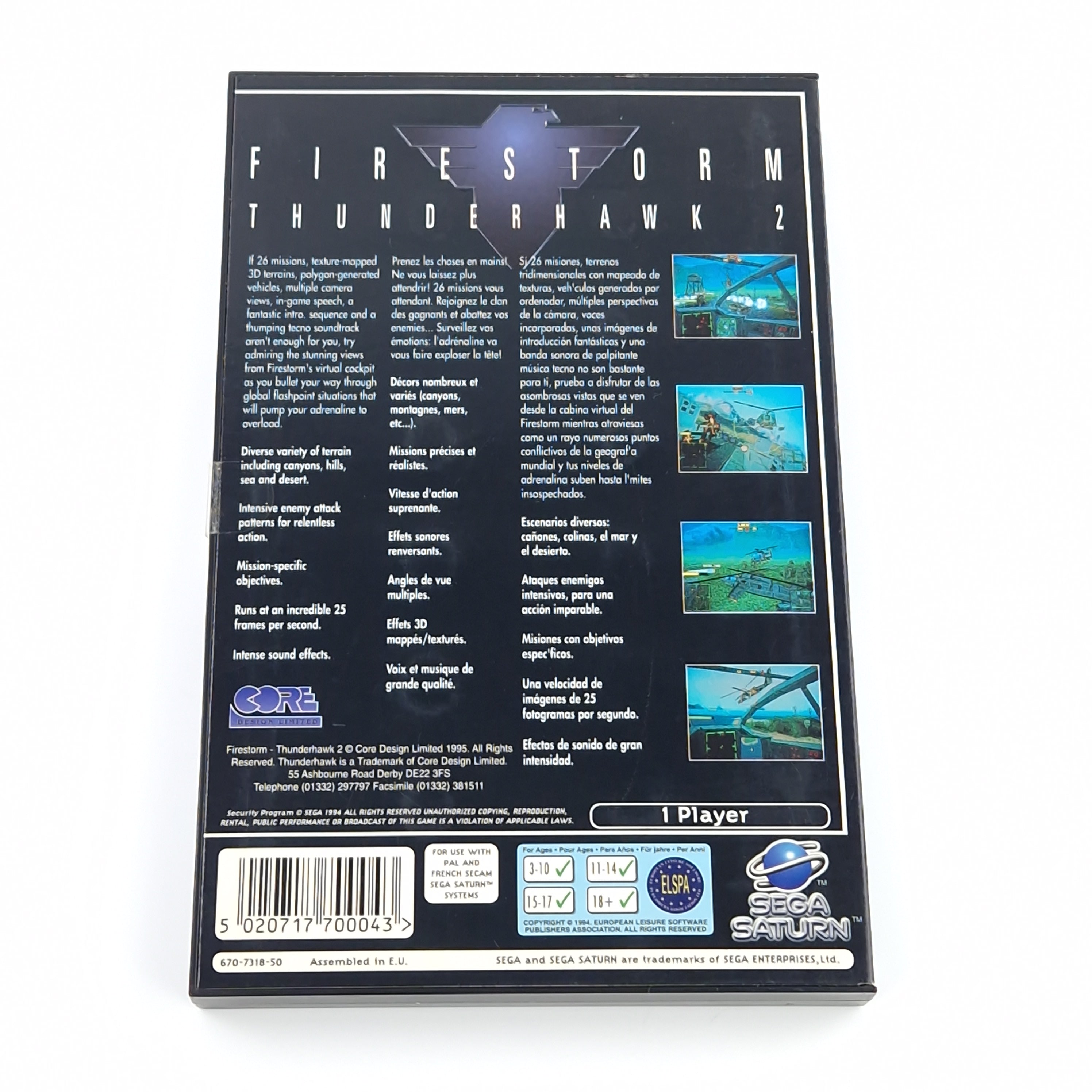 Sega Saturn Spiel – Firestorm Thunderhawk 2 OVP PAL