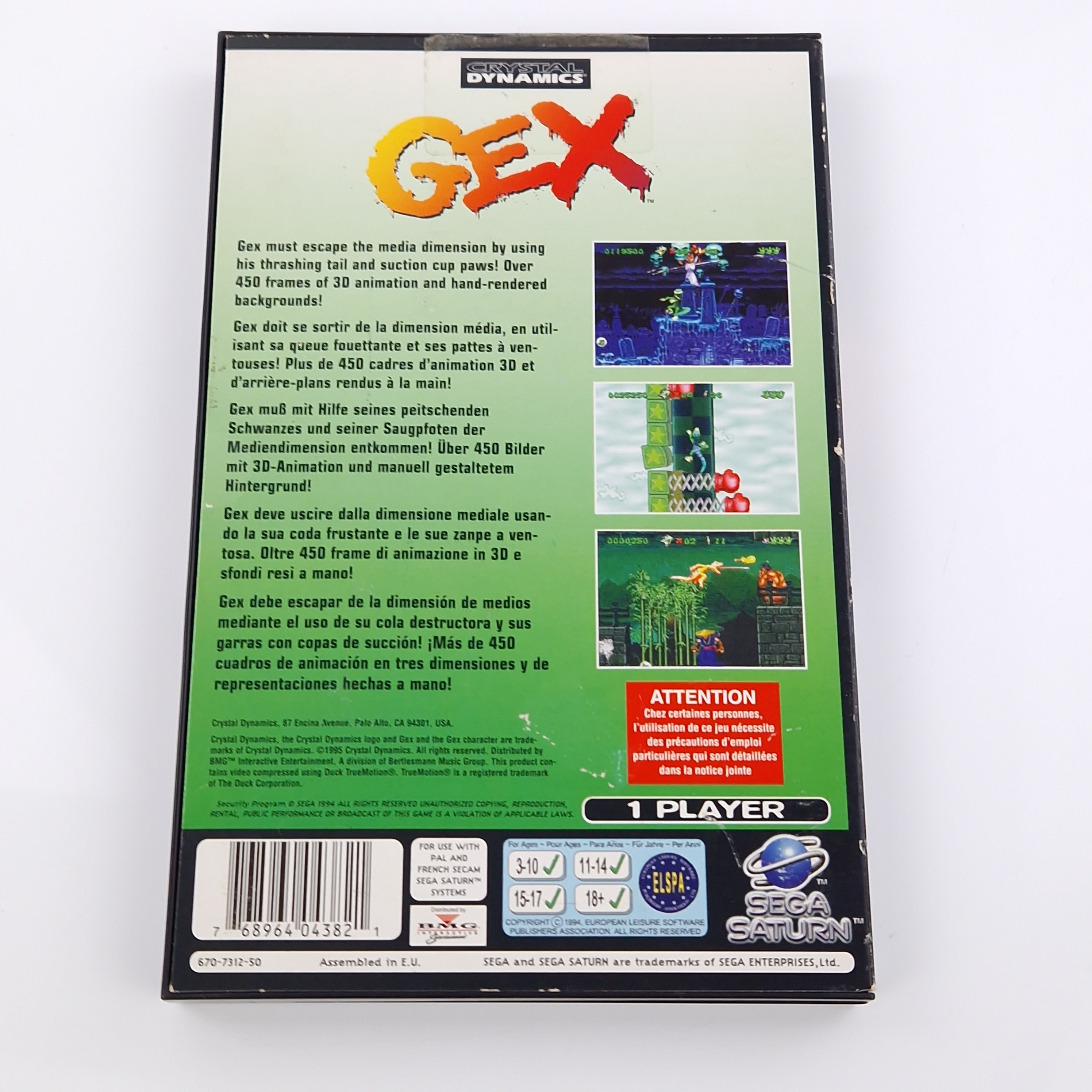 Sega Saturn Spiel – GEX mit OVP und Anleitung PAL