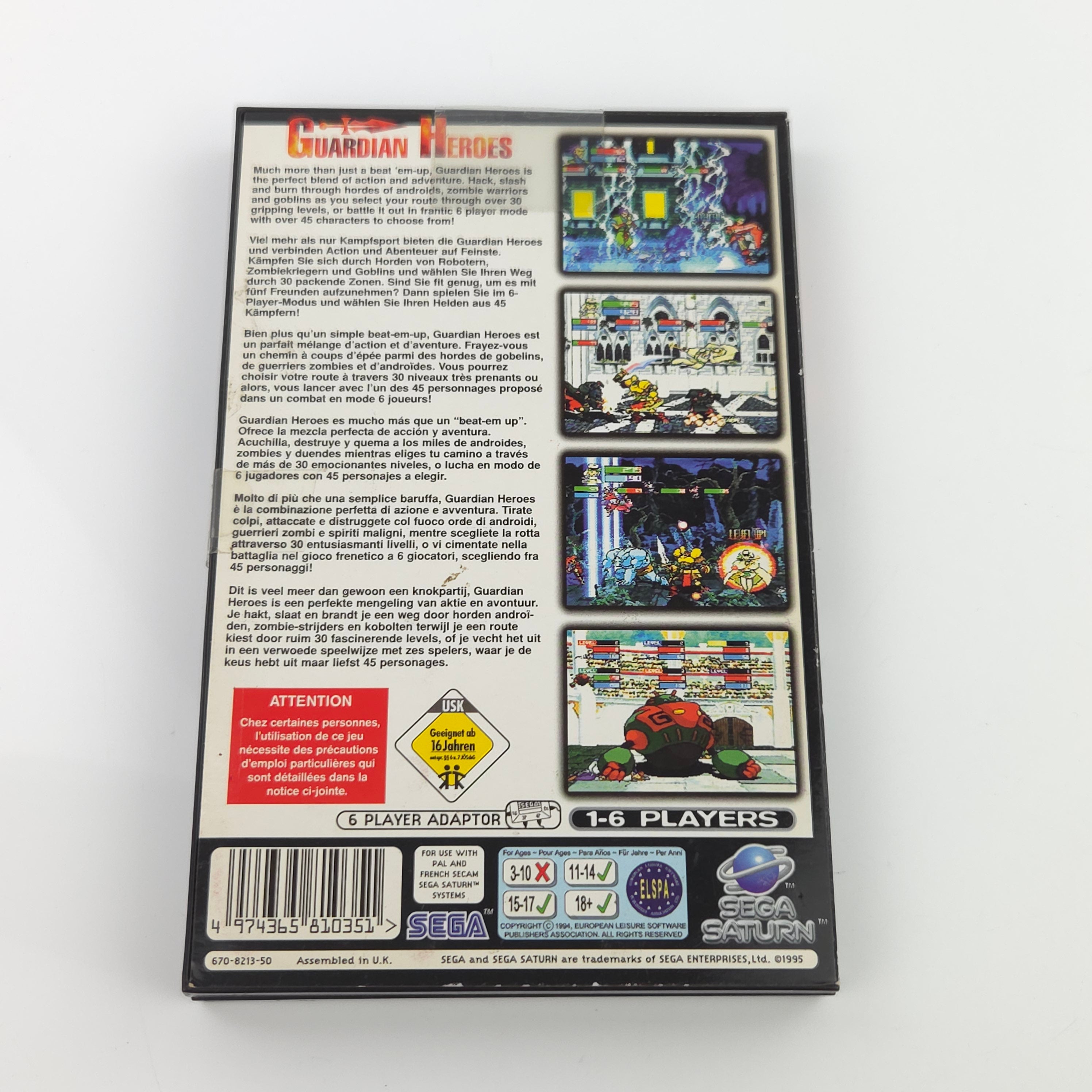 Sega Saturn Spiel – Guardian Heroes (OVP anleitung stark beschädigt)