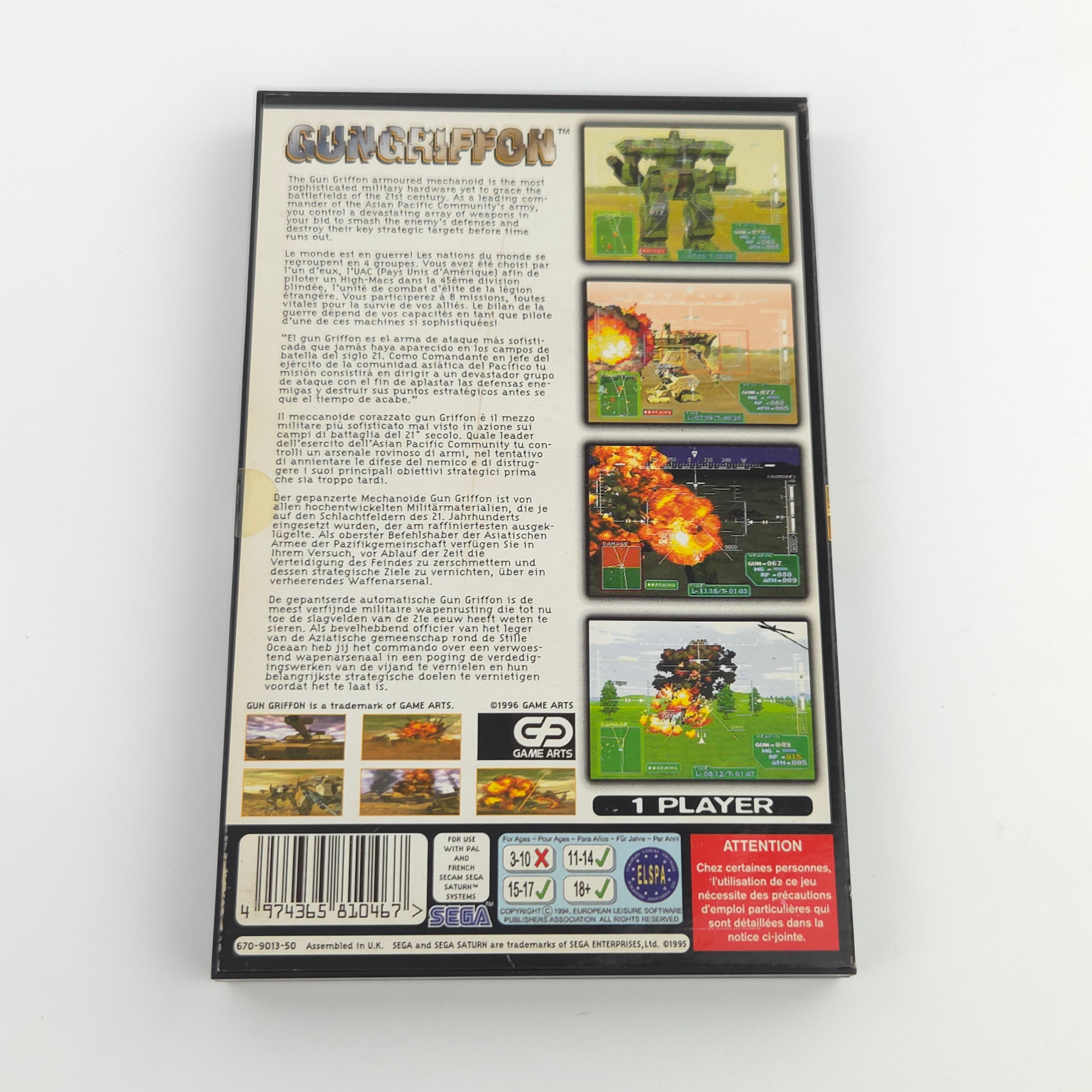 Sega Saturn Spiel – Gun Griffon OVP minimalen Gebrauchsspuren