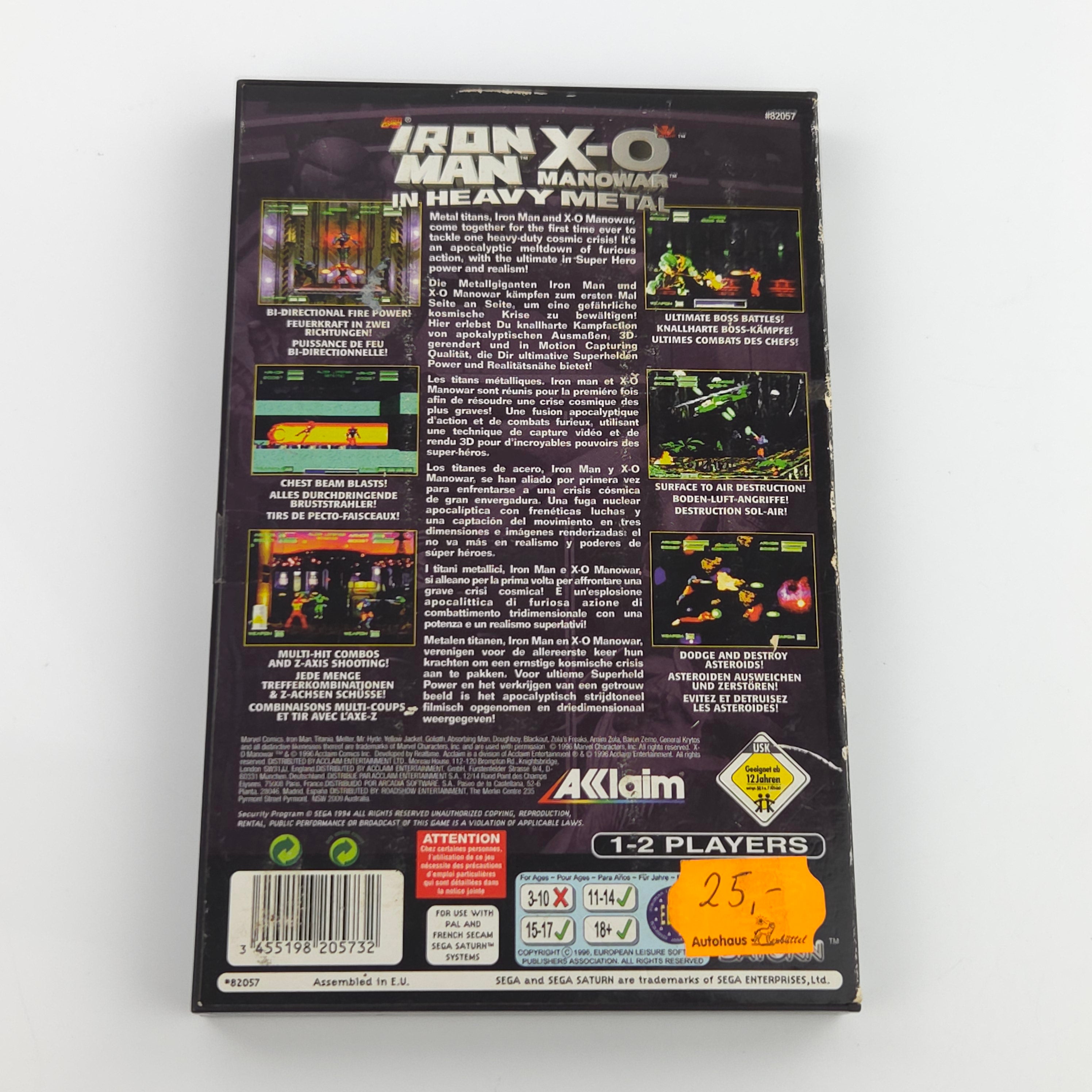 Sega Saturn Spiel – Iron Man X-0 Manowar Heavy Metal PAL OVP